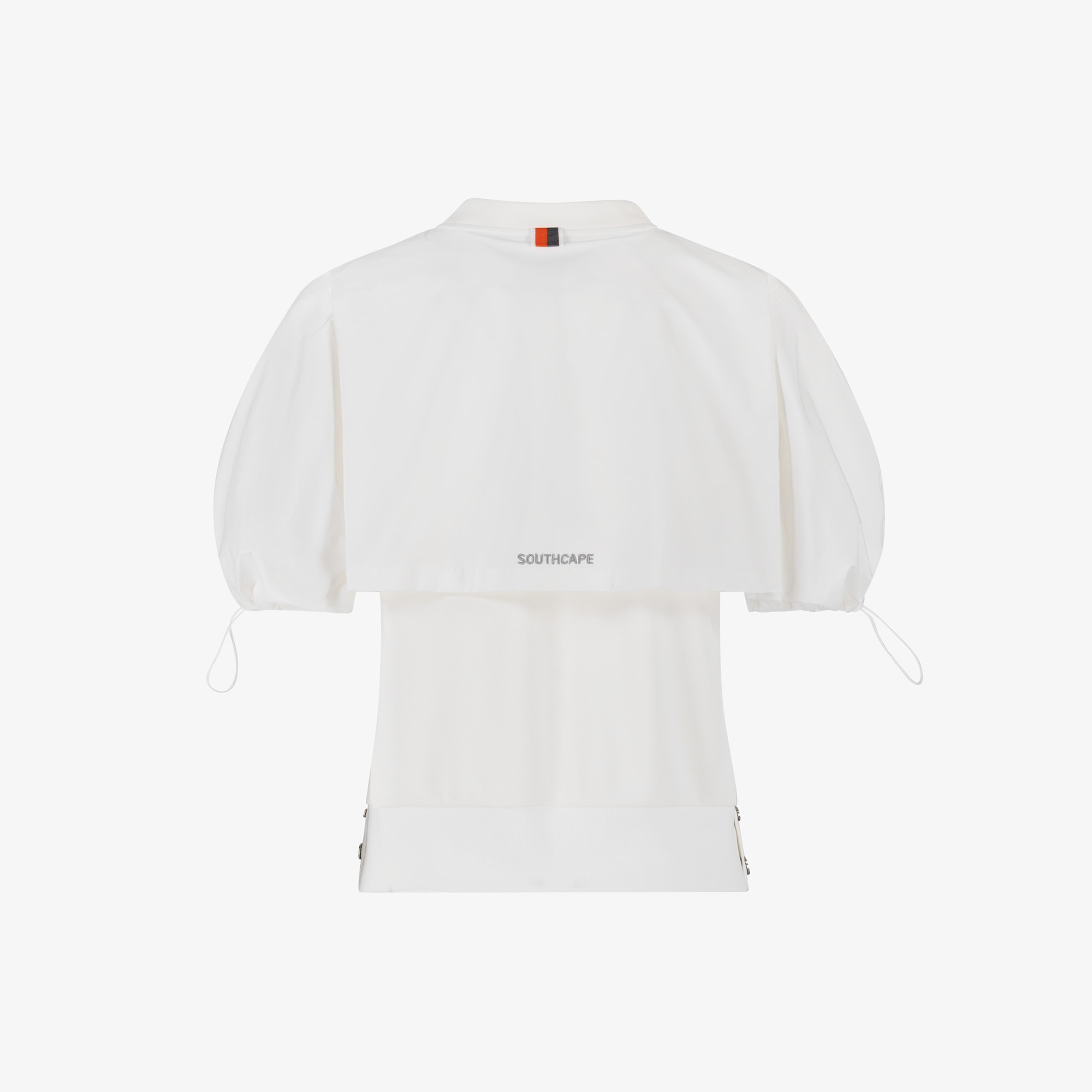 사우스케이프 여성 레이어드 넥 라인 라운드 티셔츠_화이트