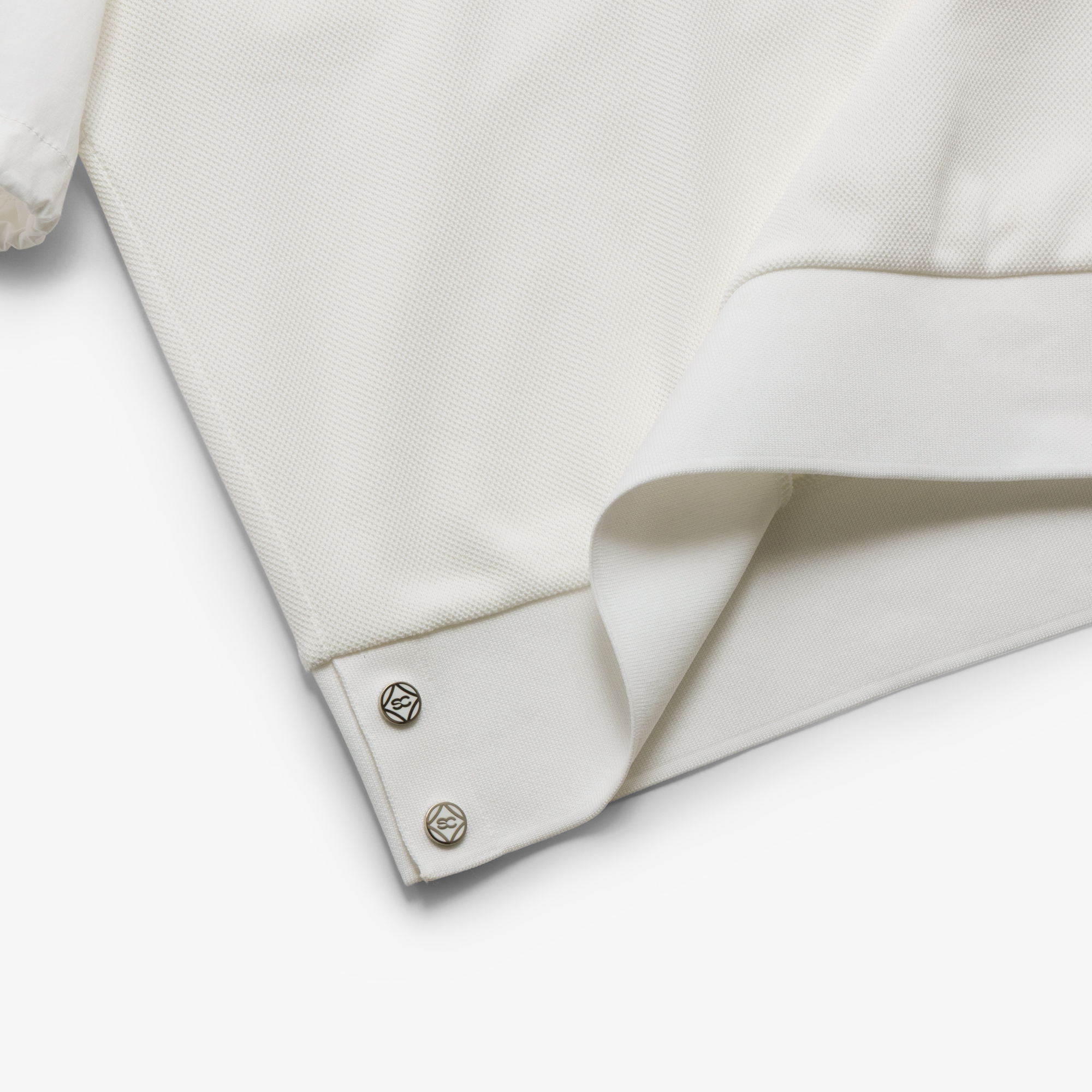 사우스케이프 여성 레이어드 넥 라인 라운드 티셔츠_화이트