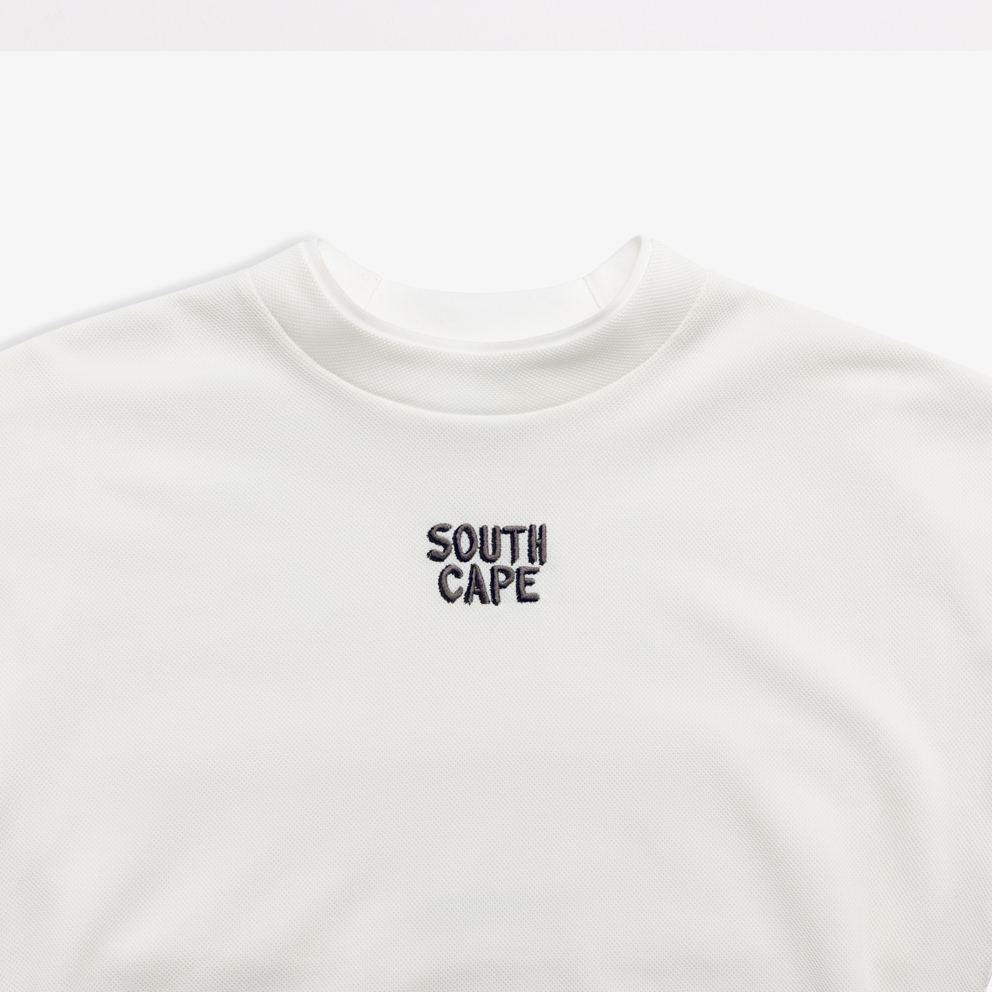 사우스케이프 여성 레이어드 넥 라인 라운드 티셔츠_화이트