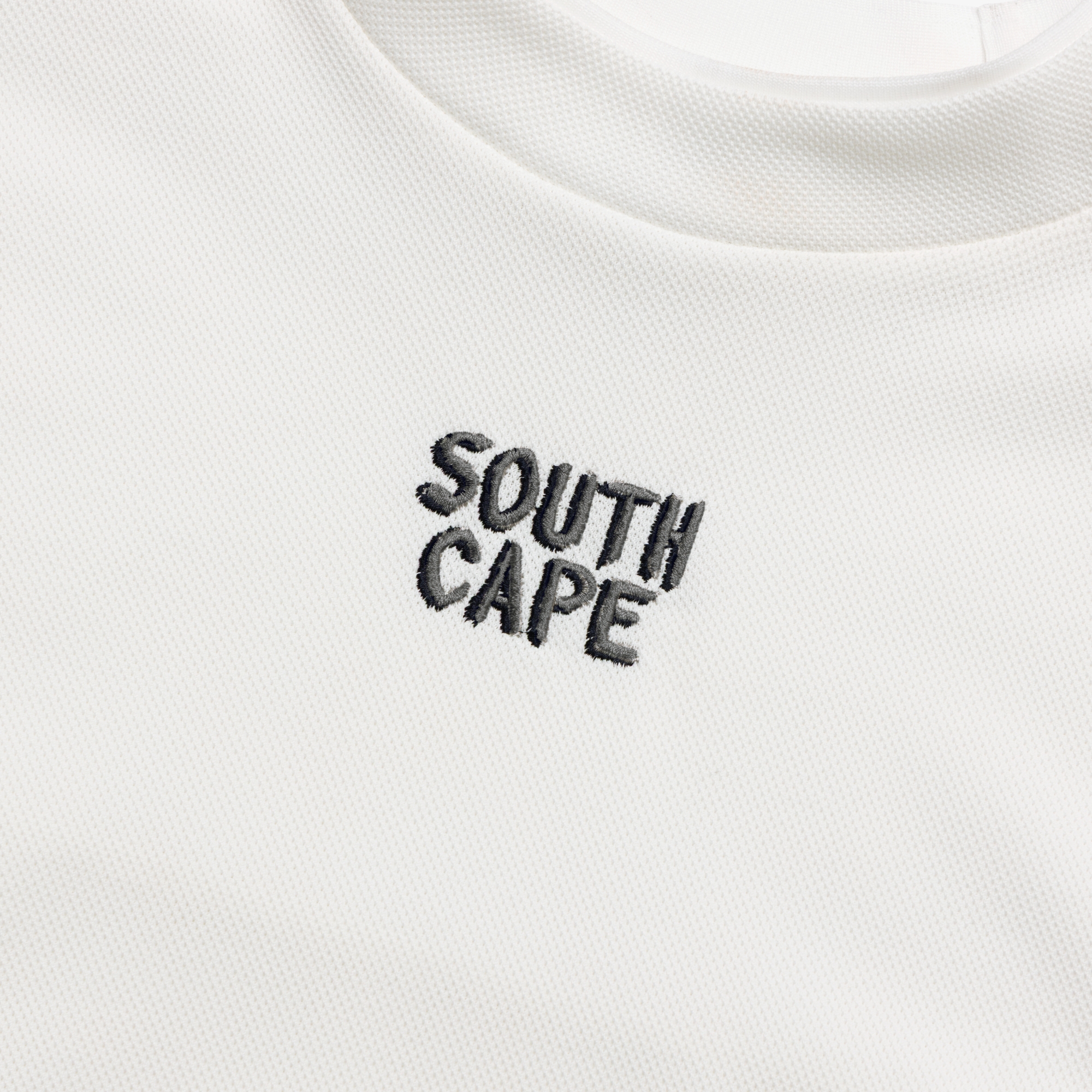 사우스케이프 여성 레이어드 넥 라인 라운드 티셔츠_화이트