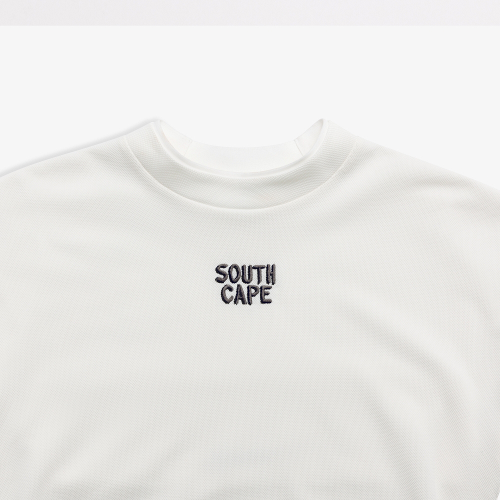 사우스케이프 여성 레이어드 넥 라인 라운드 티셔츠_화이트