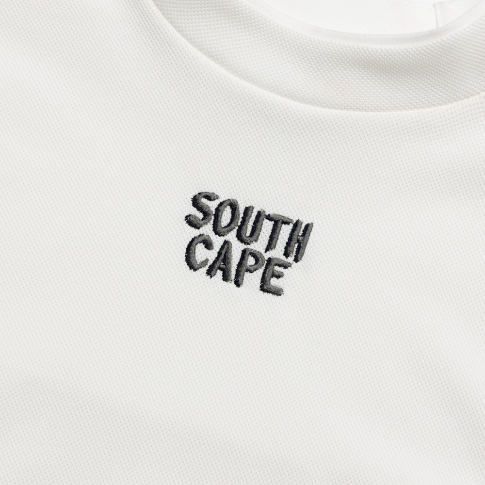 사우스케이프 여성 레이어드 넥 라인 라운드 티셔츠_화이트