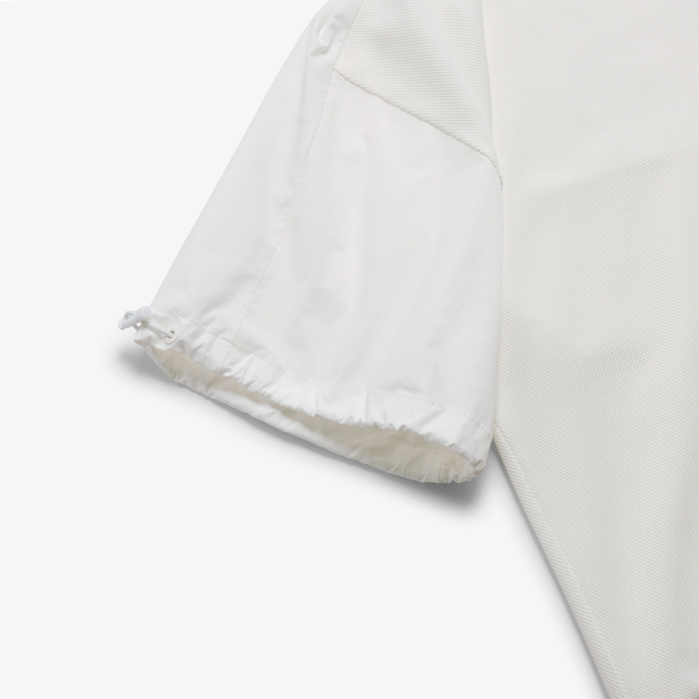 사우스케이프 여성 레이어드 넥 라인 라운드 티셔츠_화이트