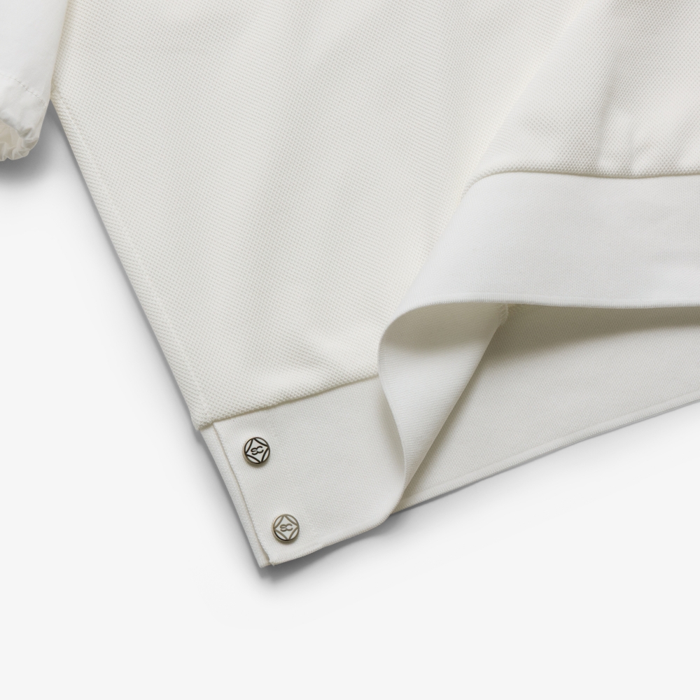 사우스케이프 여성 레이어드 넥 라인 라운드 티셔츠_화이트