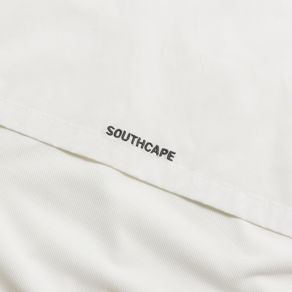 사우스케이프 여성 레이어드 넥 라인 라운드 티셔츠_화이트