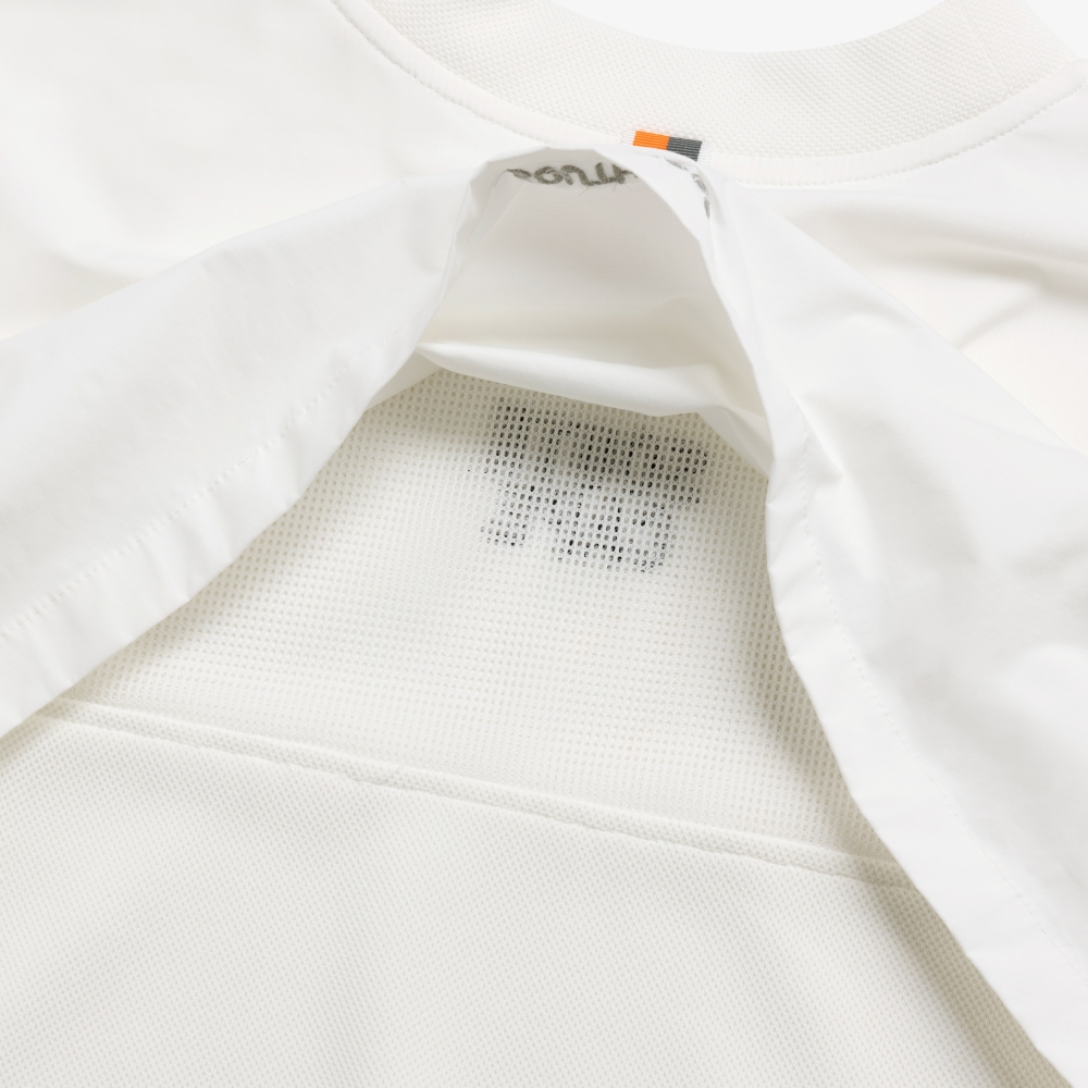 사우스케이프 여성 레이어드 넥 라인 라운드 티셔츠_화이트