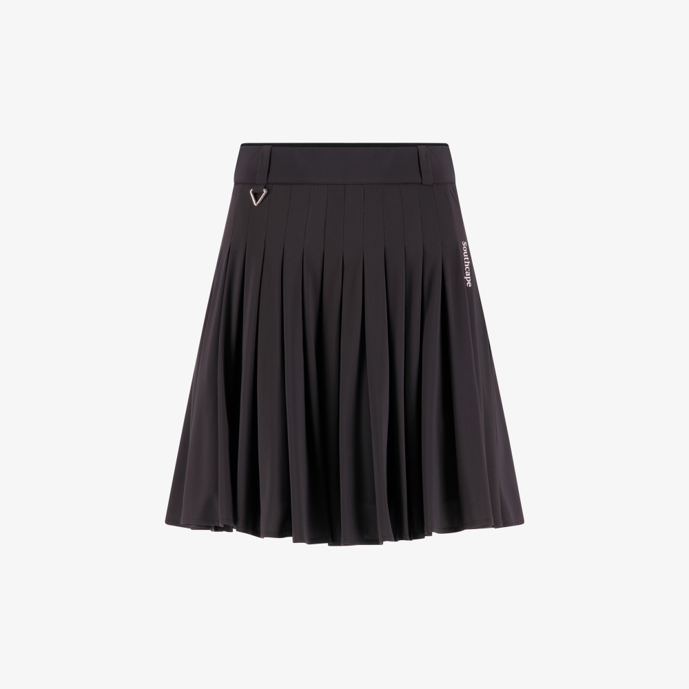 사우스케이프 여성 저지 플리츠 스커트_다크 브라운