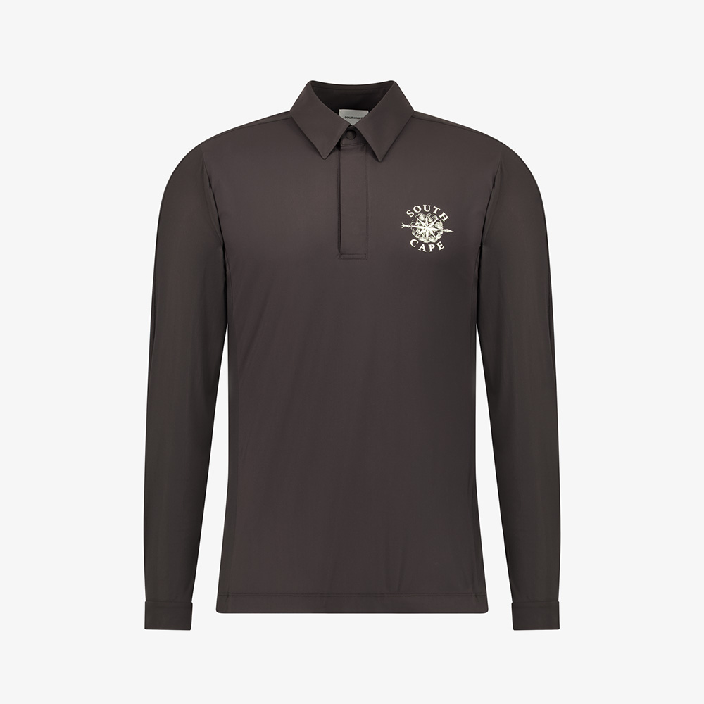 남성 사우스크로스 쿨터치 긴팔 카라 티셔츠_다크 브라운