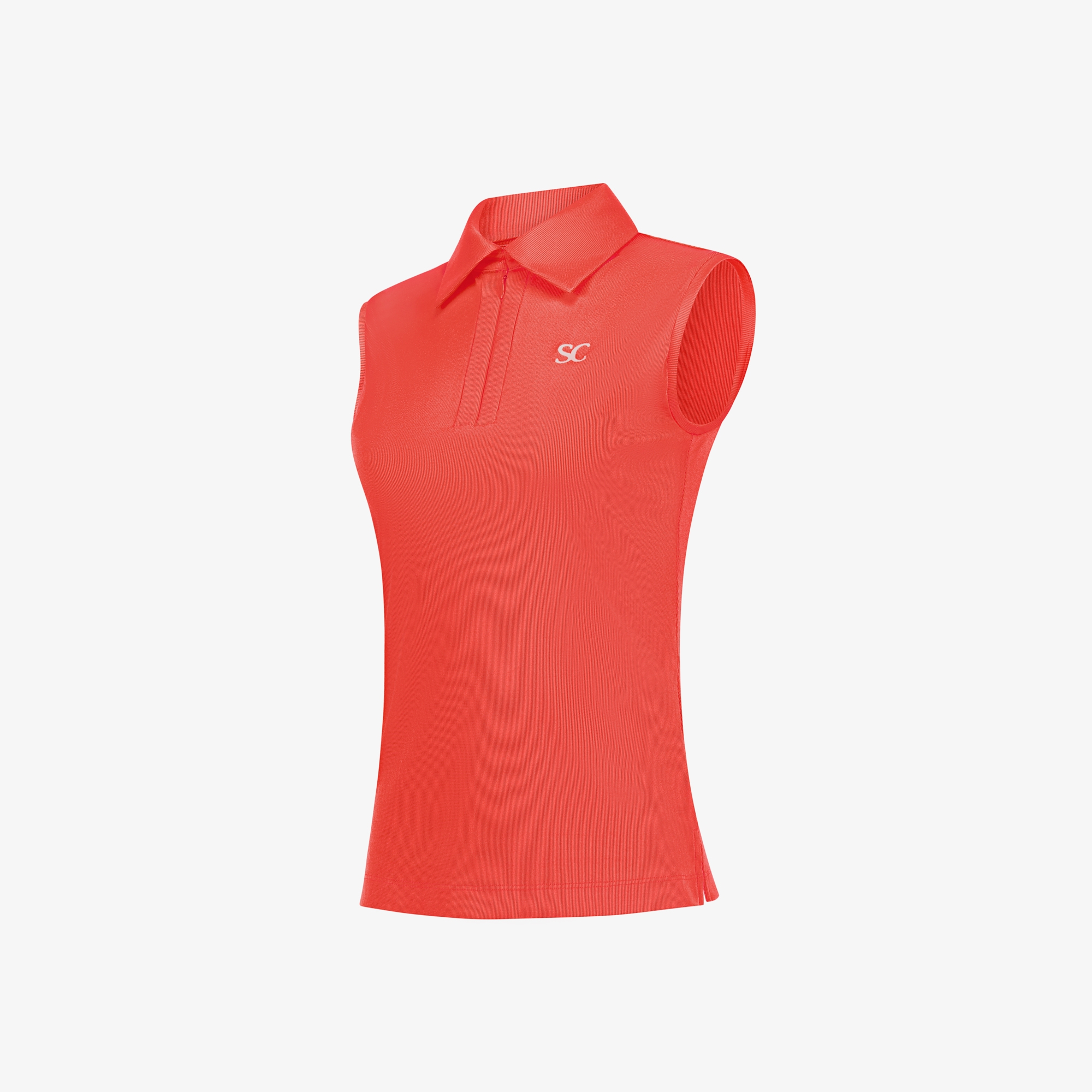 사우스케이프 여성 하프집 골지 슬리브리스_코랄