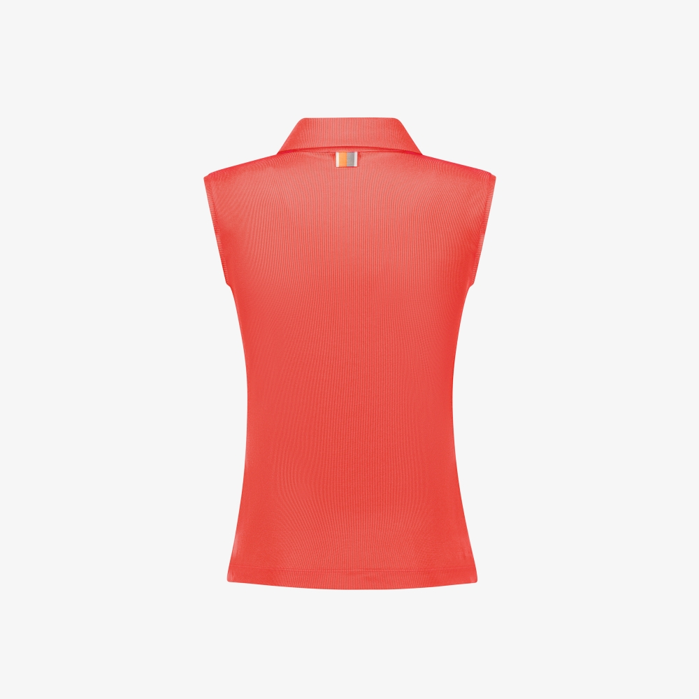 사우스케이프 여성 하프집 골지 슬리브리스_코랄