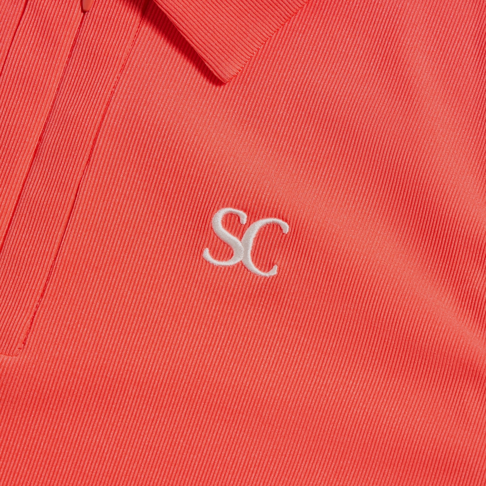 사우스케이프 여성 하프집 골지 슬리브리스_코랄