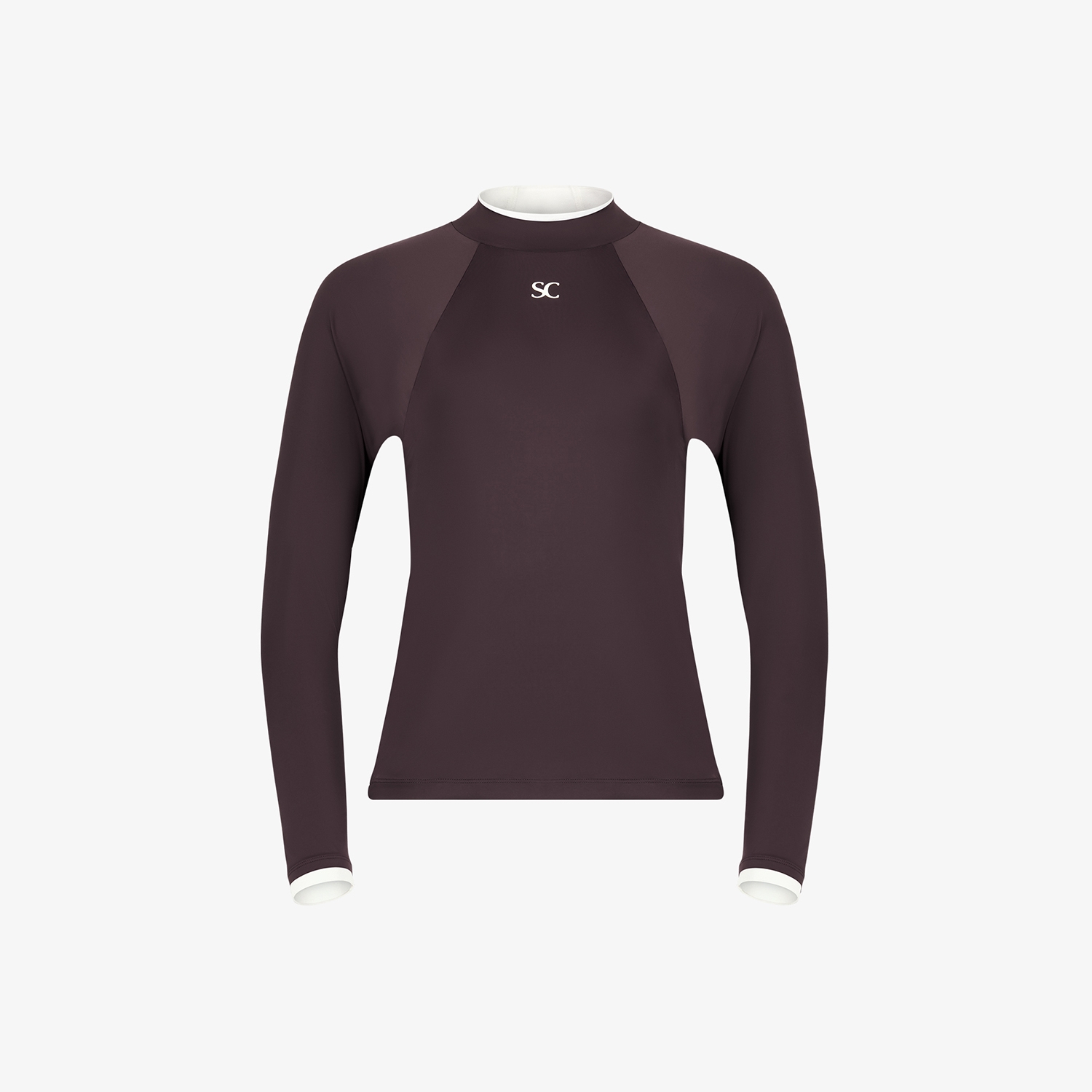 사우스케이프 여성 하이넥 라이트핏 베이스레이어_와인