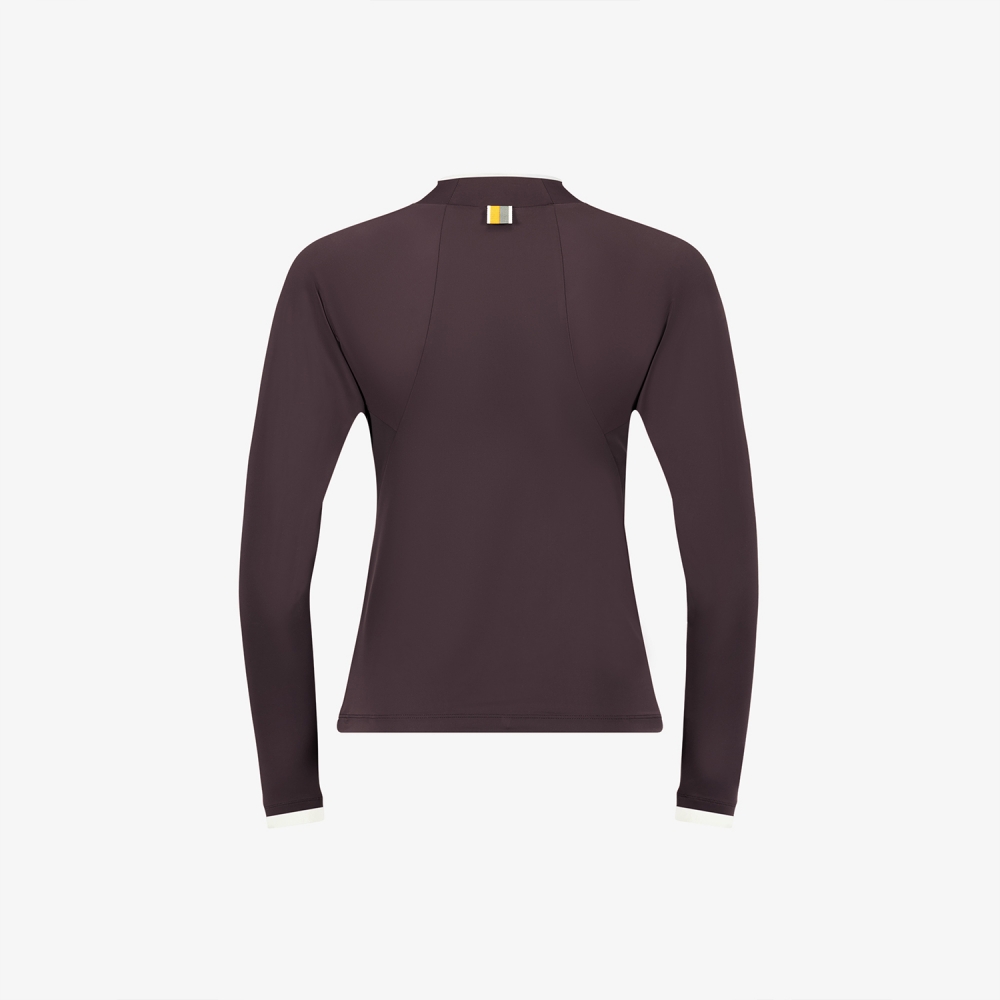 사우스케이프 여성 하이넥 라이트핏 베이스레이어_와인