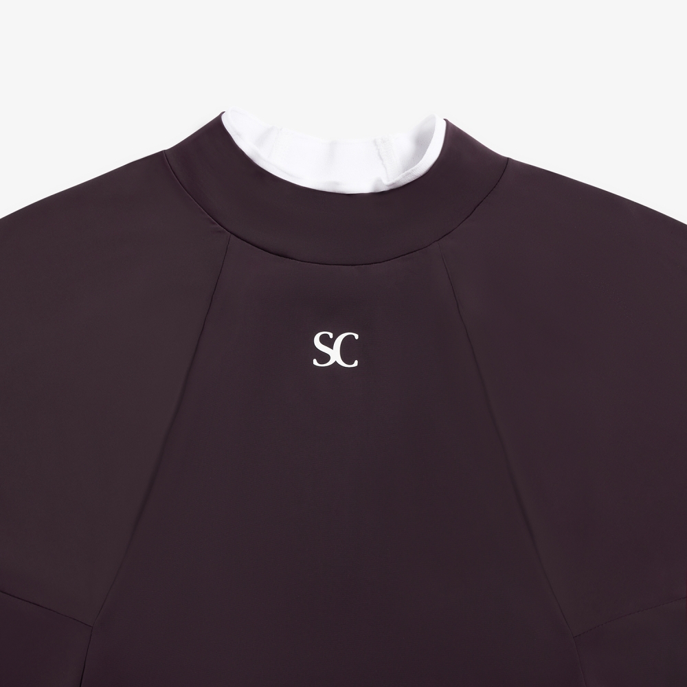 사우스케이프 여성 하이넥 라이트핏 베이스레이어_와인