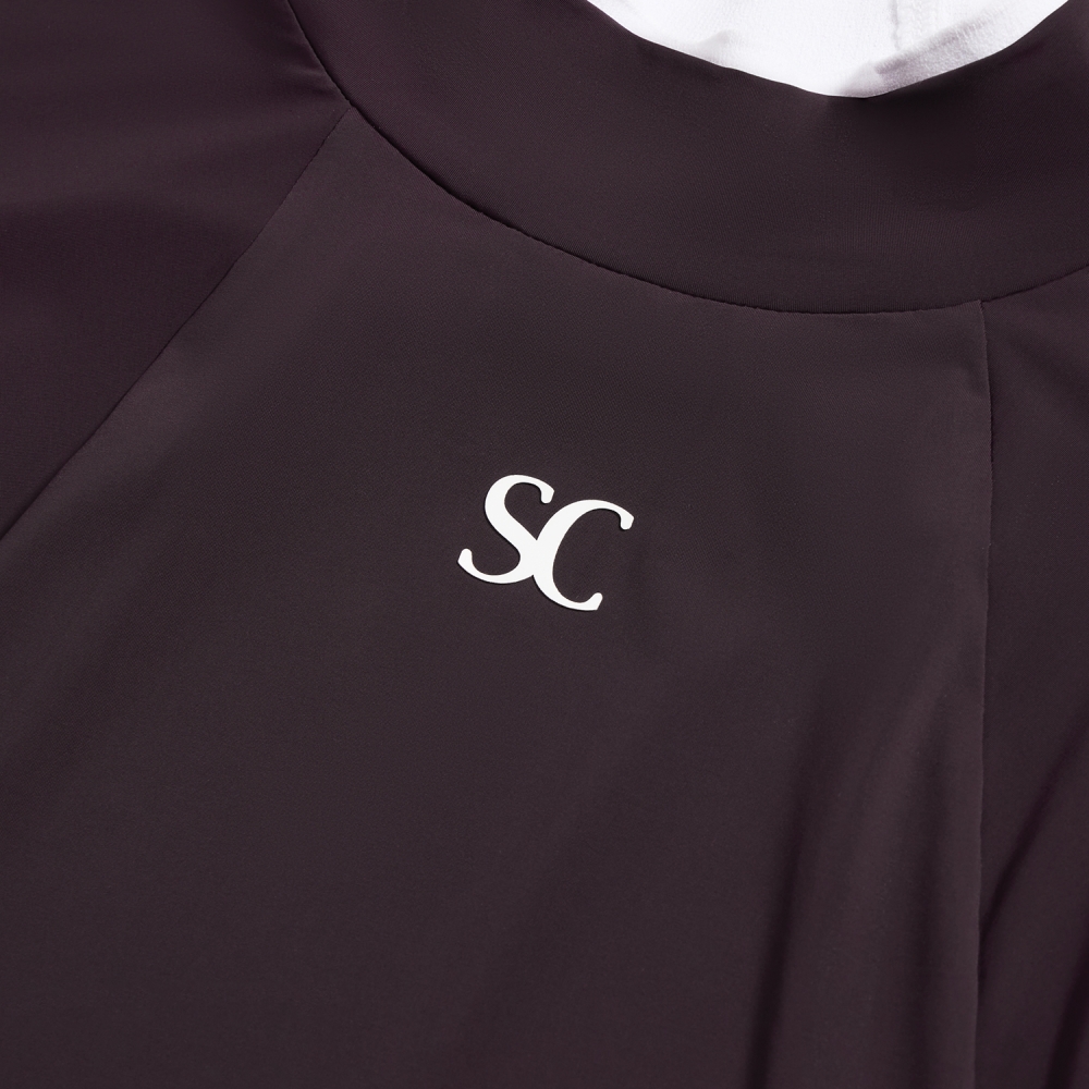 사우스케이프 여성 하이넥 라이트핏 베이스레이어_와인