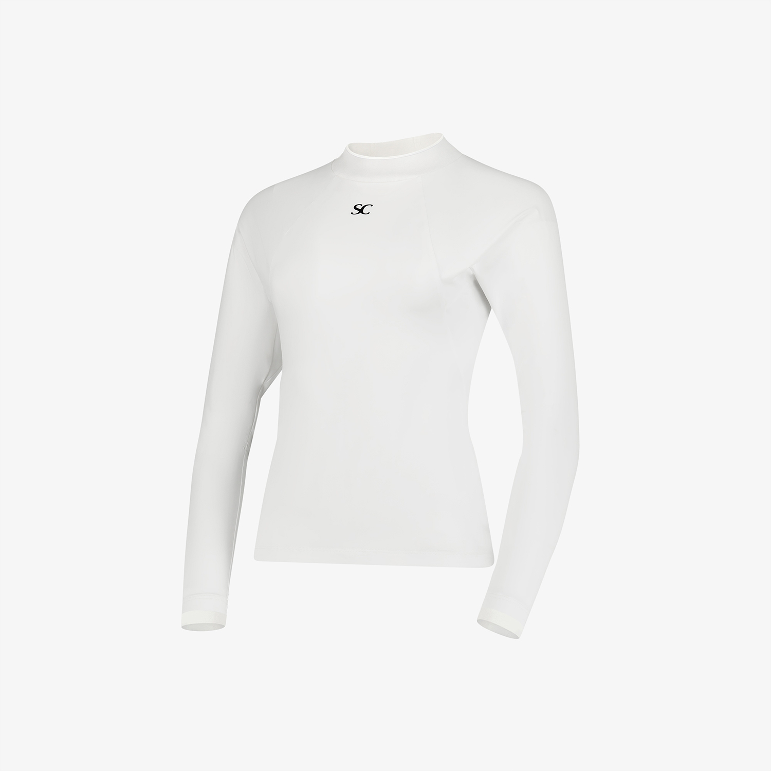사우스케이프 여성 하이넥 라이트핏 베이스레이어_화이트