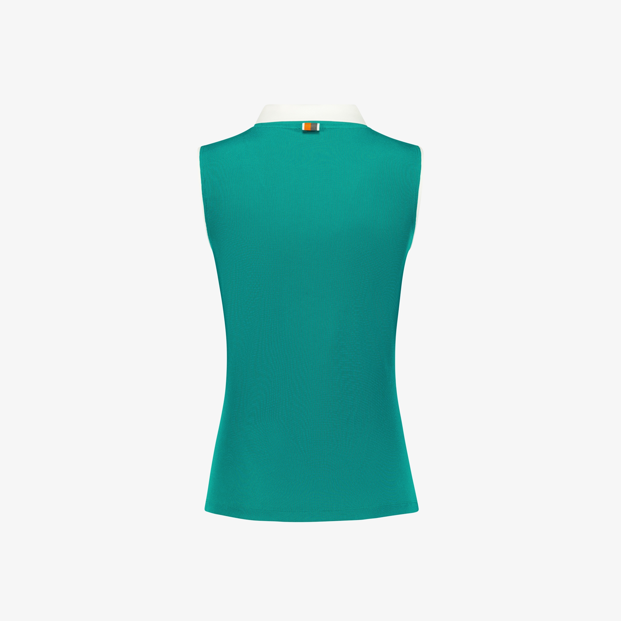 사우스케이프 여성 배색 카라 슬리브리스_아쿠아 블루