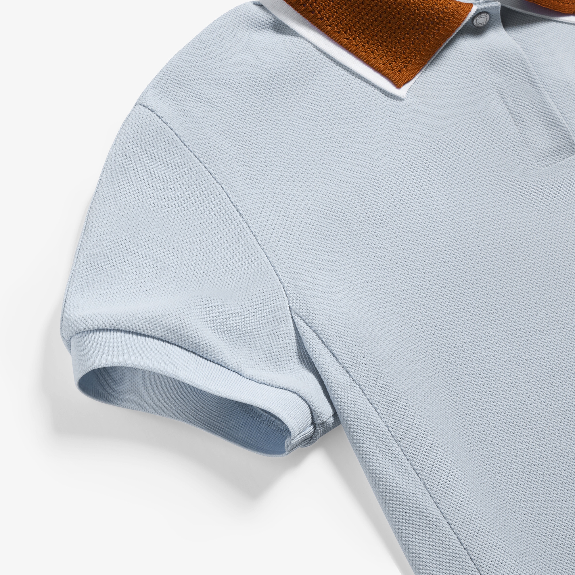 사우스케이프 여성 배색 레이어드 카라 티셔츠_라이트 블루