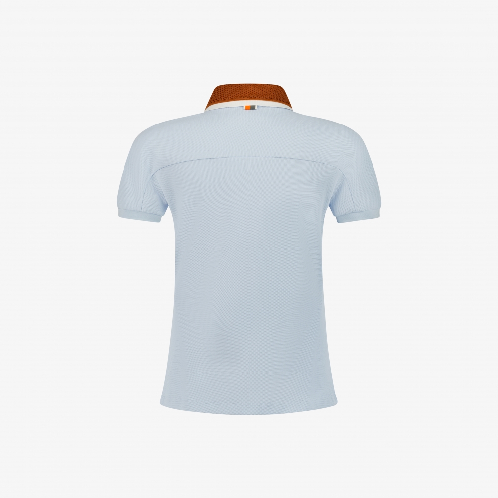 사우스케이프 여성 배색 레이어드 카라 티셔츠_라이트 블루