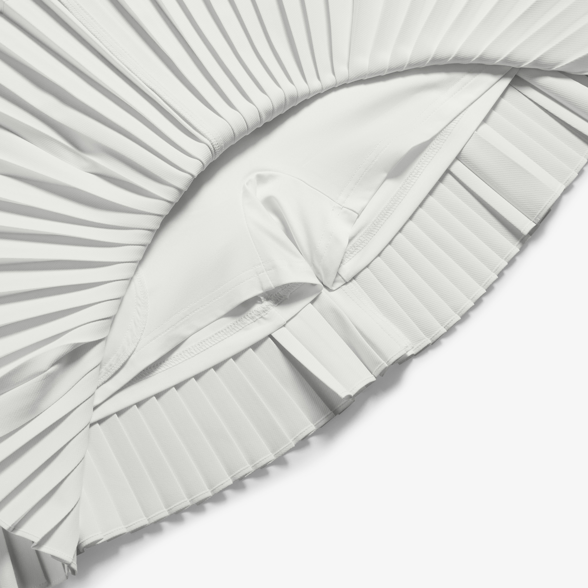 사우스케이프 여성 슬림 플리츠 스커트_화이트