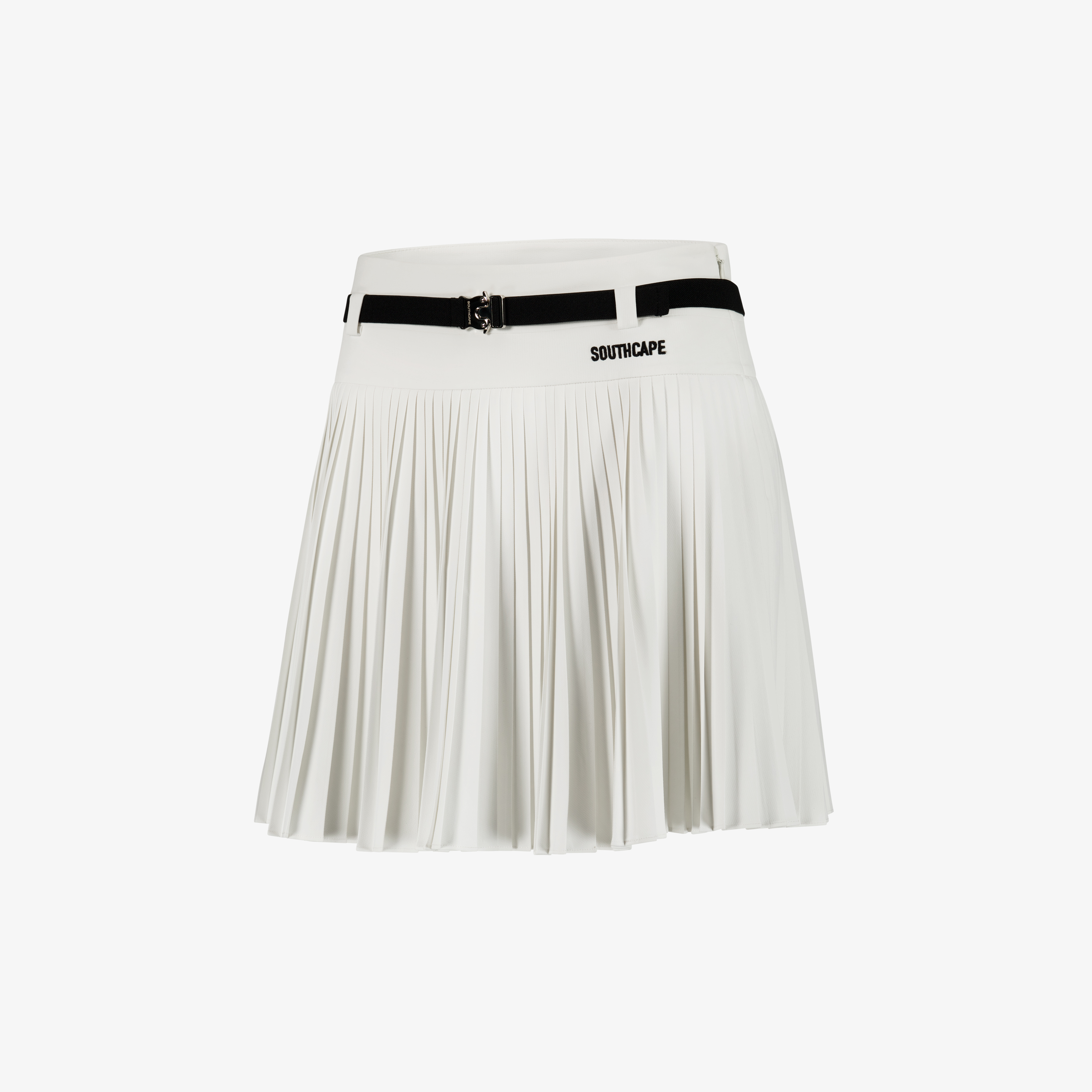 사우스케이프 여성 슬림 플리츠 스커트_화이트