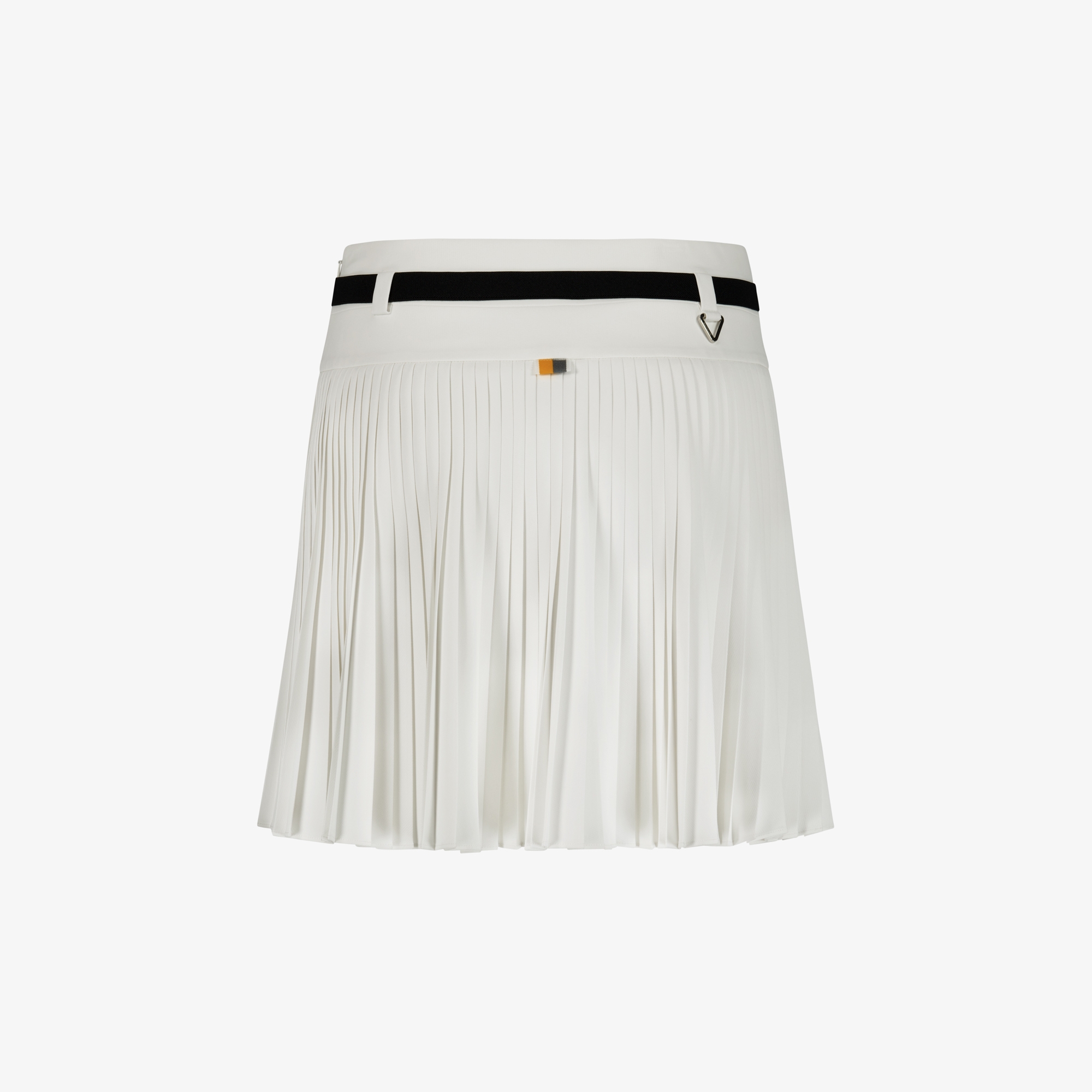 사우스케이프 여성 슬림 플리츠 스커트_화이트