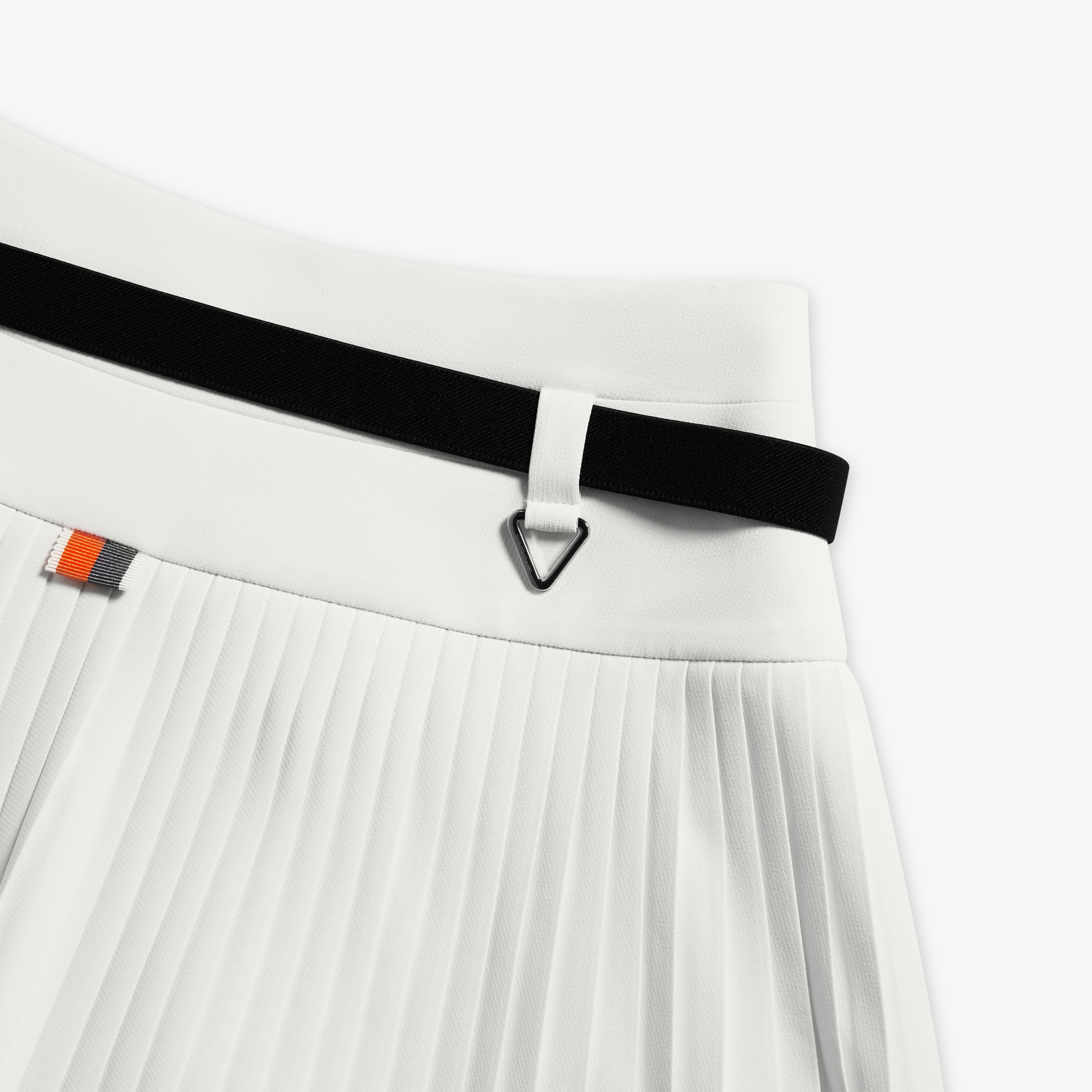 사우스케이프 여성 슬림 플리츠 스커트_화이트