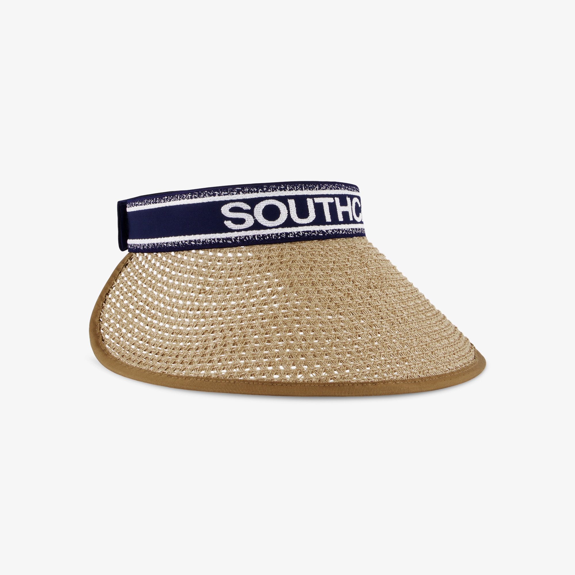 사우스케이프 여성 와이드 라피아 배색 바이저_베이지