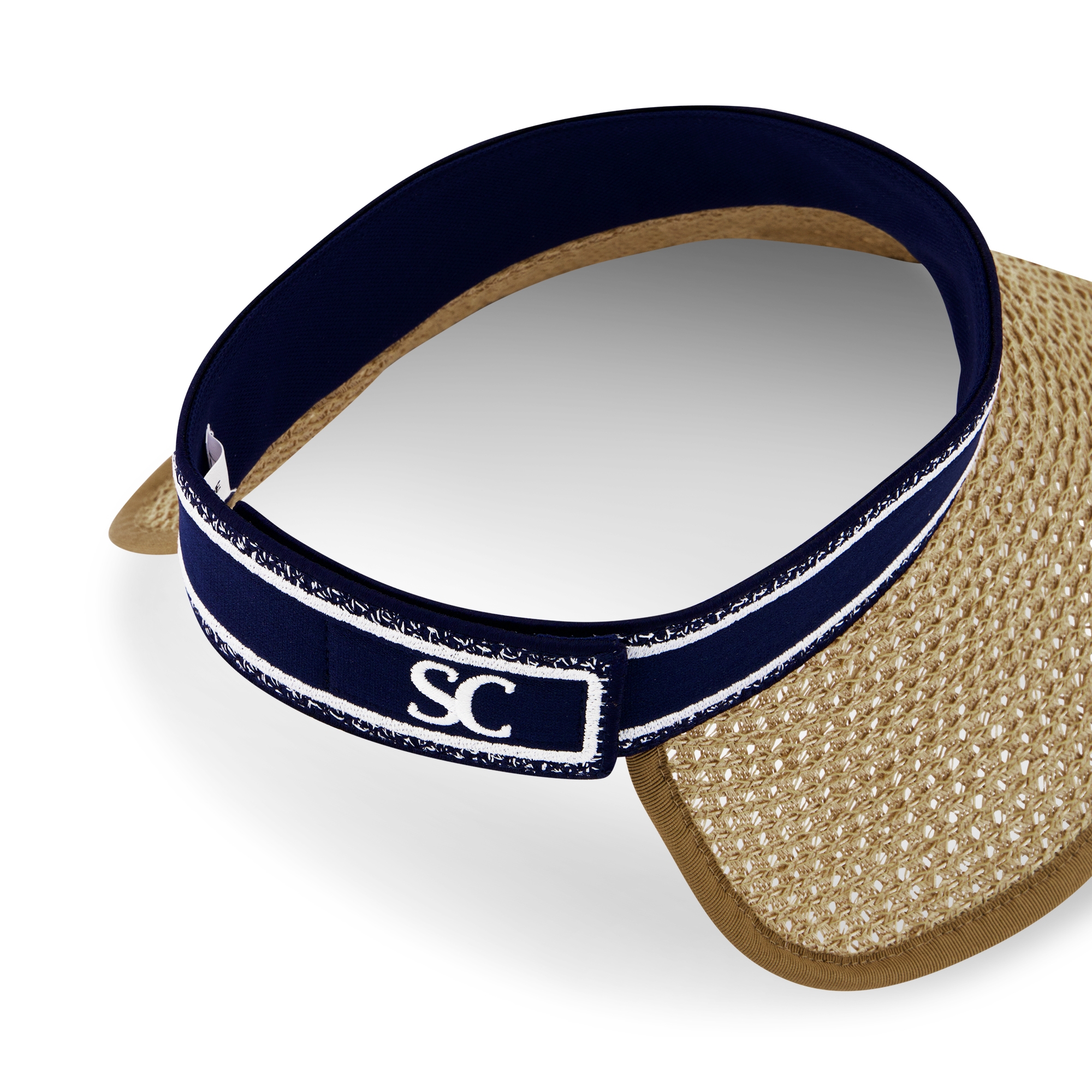 사우스케이프 여성 와이드 라피아 배색 바이저_베이지