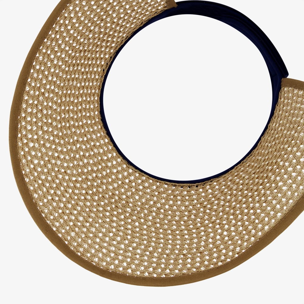 사우스케이프 여성 와이드 라피아 배색 바이저_베이지