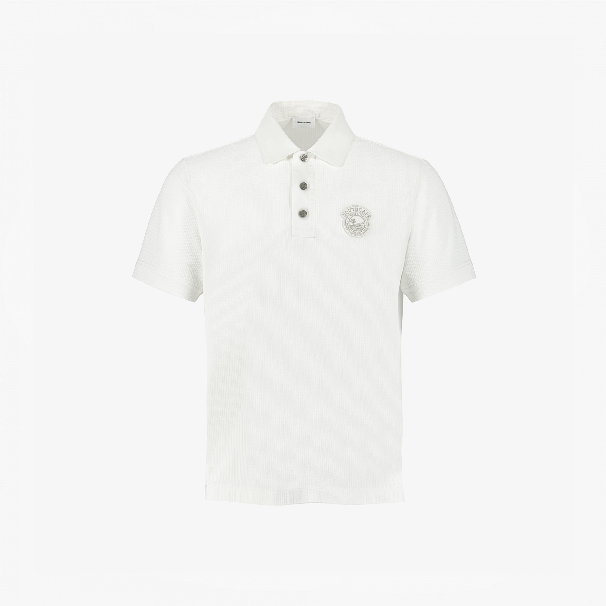 사우스케이프 남성 시어서커 선라이즈 하우스 와펜 티셔츠_화이트