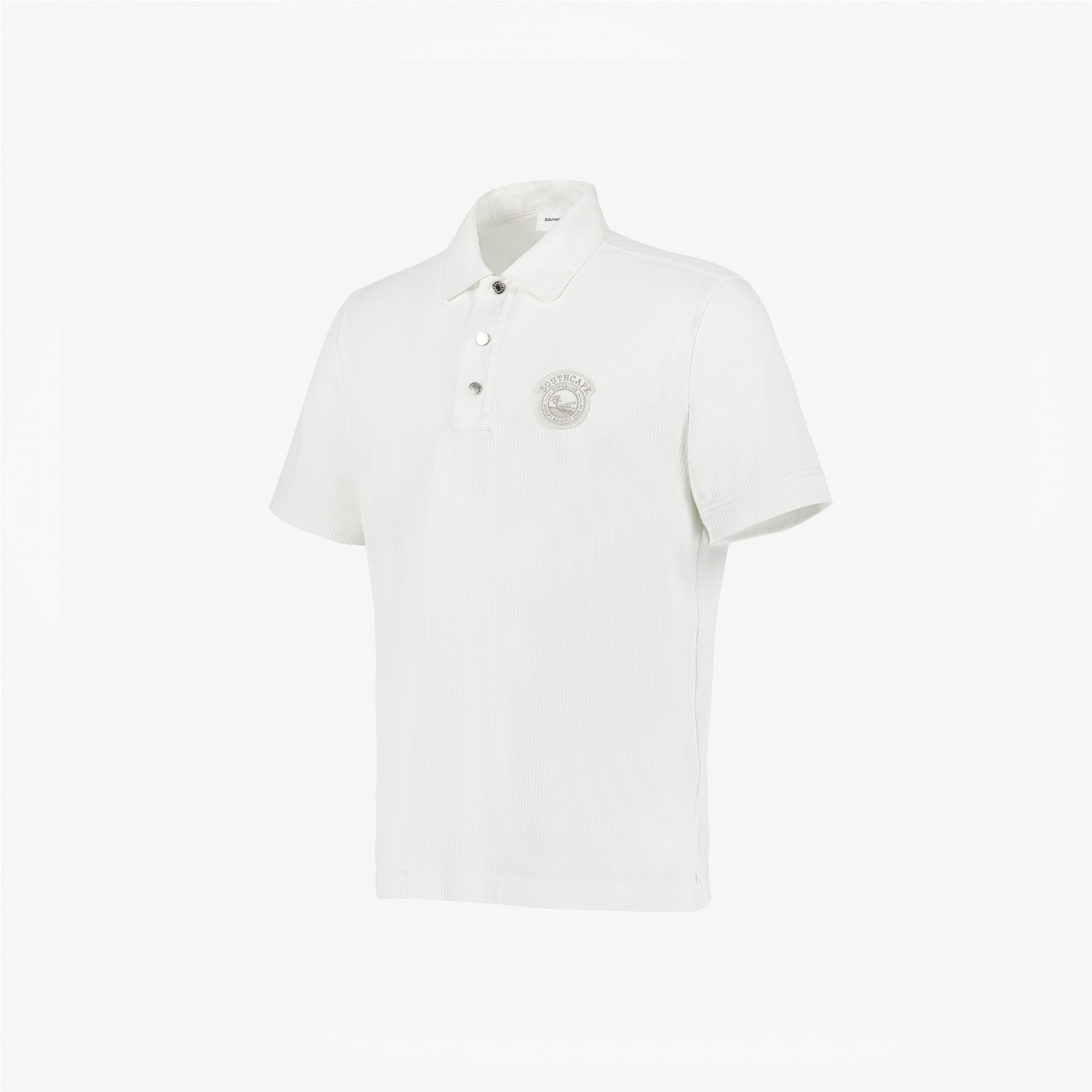 사우스케이프 남성 시어서커 선라이즈 하우스 와펜 티셔츠_화이트