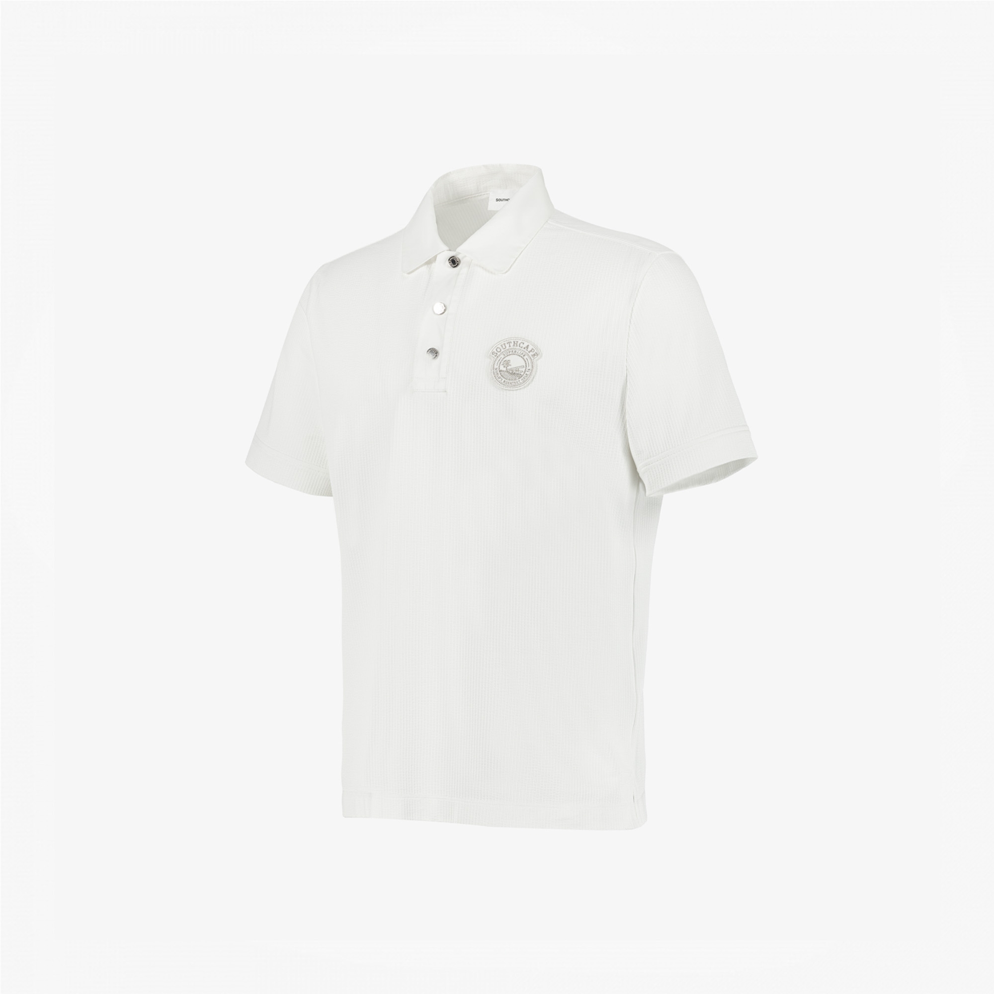 사우스케이프 남성 시어서커 선라이즈 하우스 와펜 티셔츠_화이트