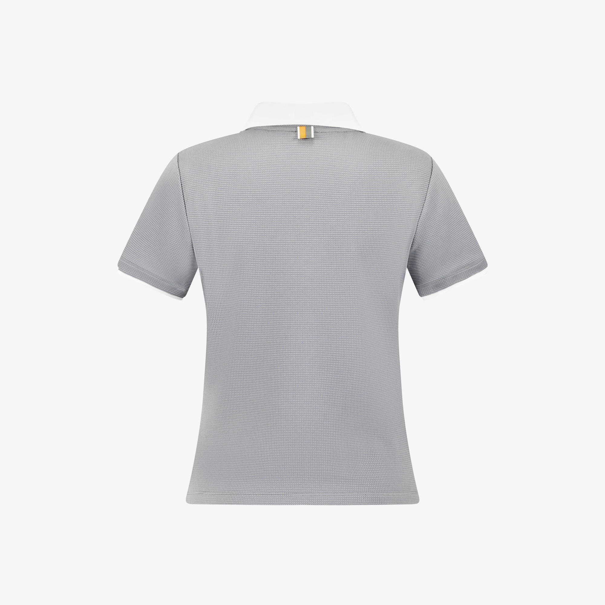 사우스케이프 여성 엠보 터치 배색 카라 티셔츠_그레이