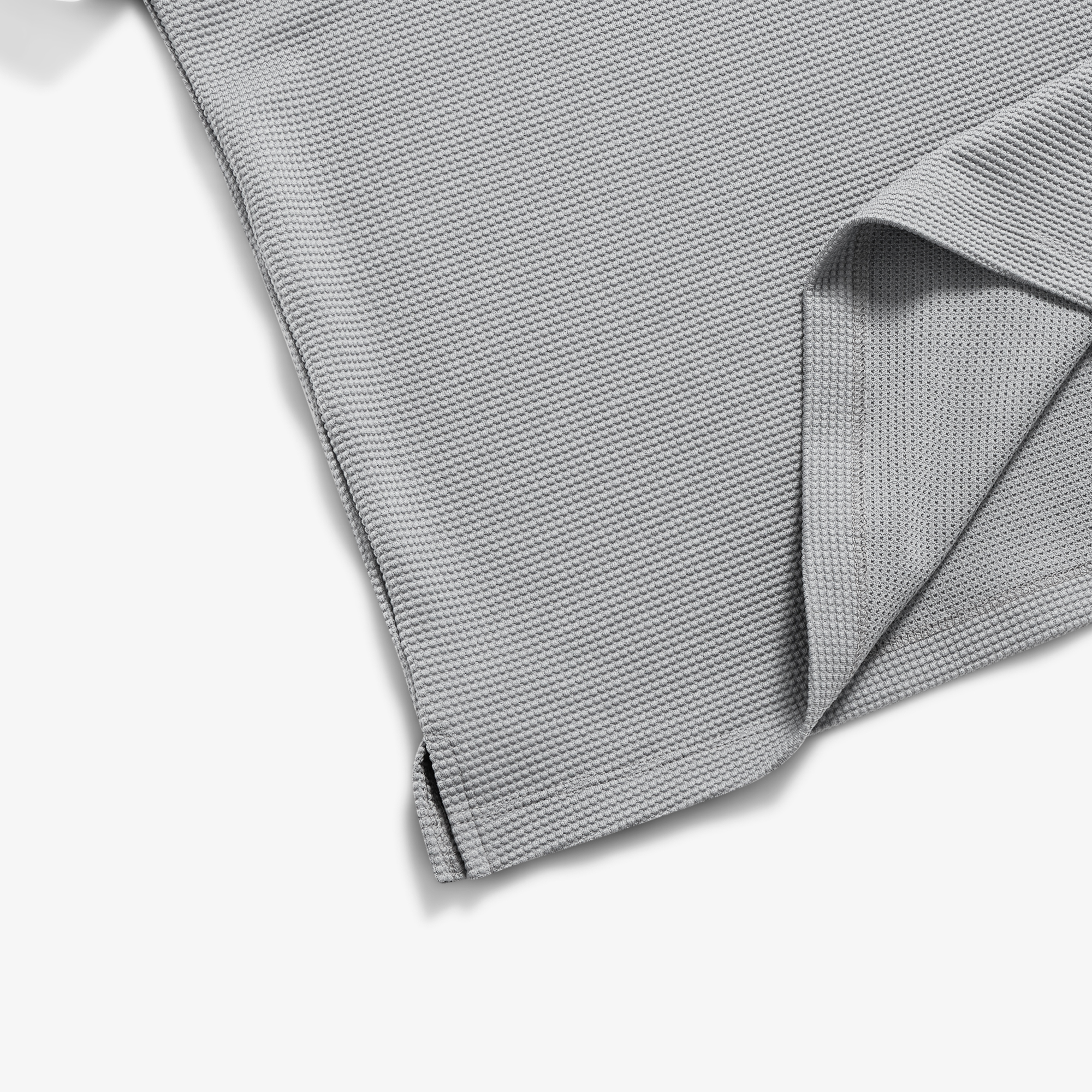 사우스케이프 여성 엠보 터치 배색 카라 티셔츠_그레이