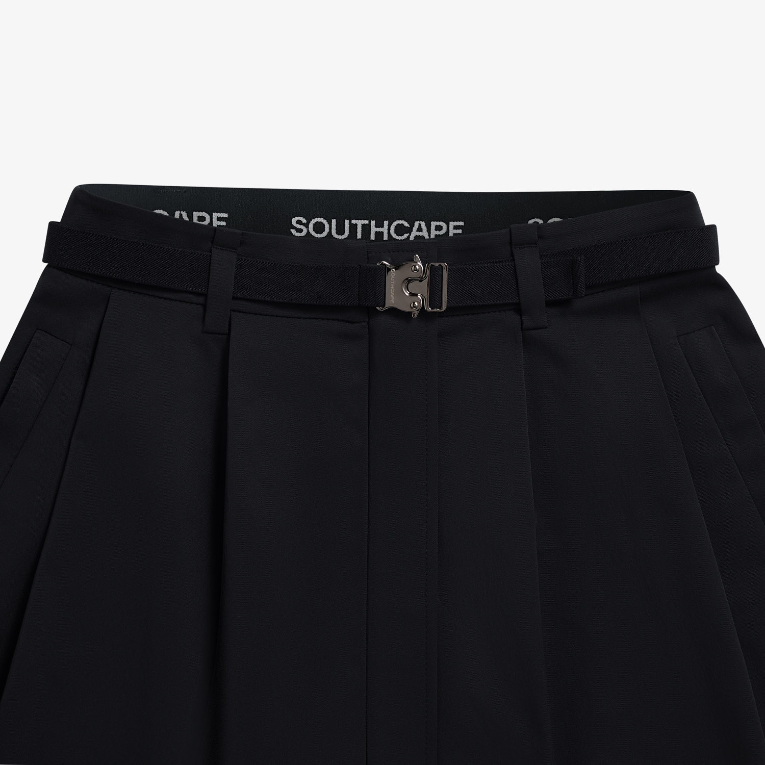 사우스케이프 여성 2-WAY 벨티드 스커트_블랙