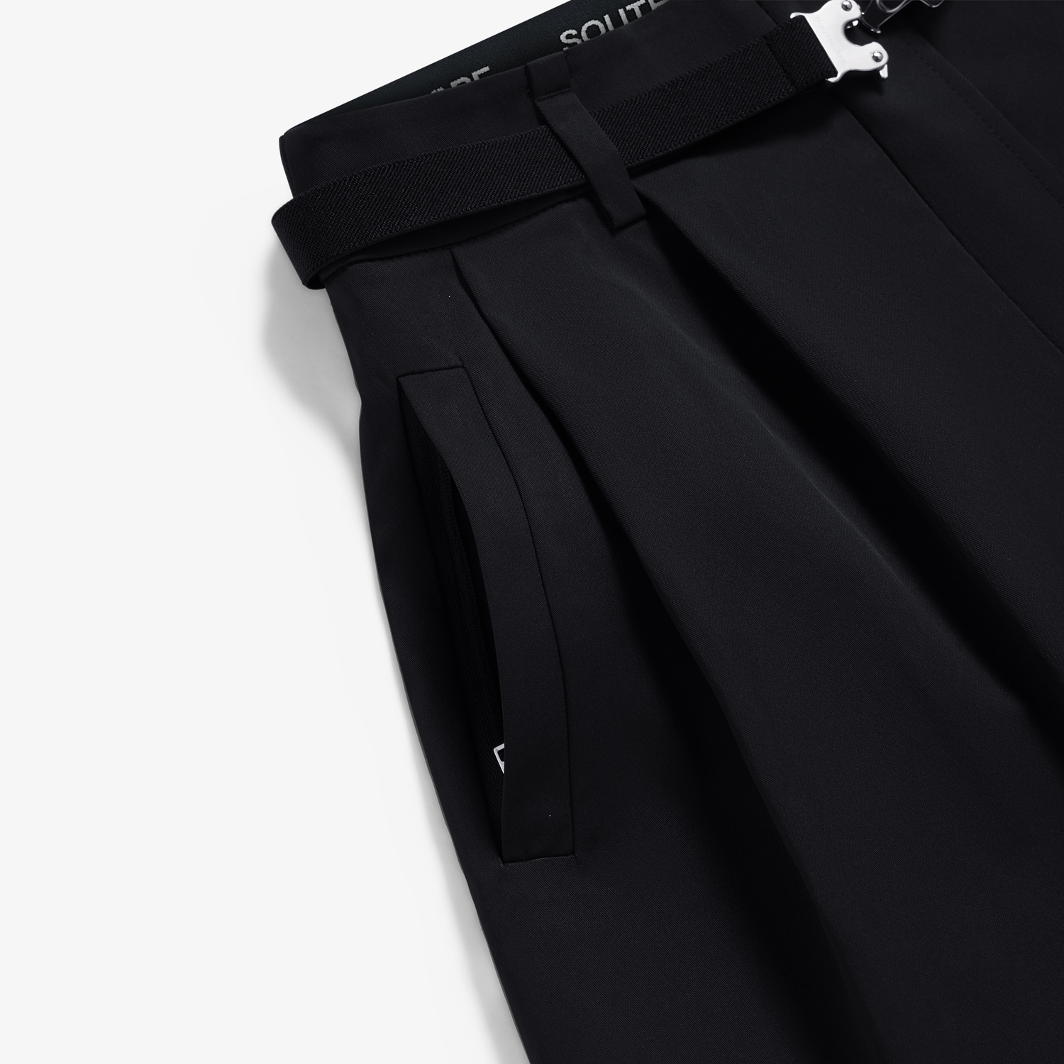 사우스케이프 여성 2-WAY 벨티드 스커트_블랙