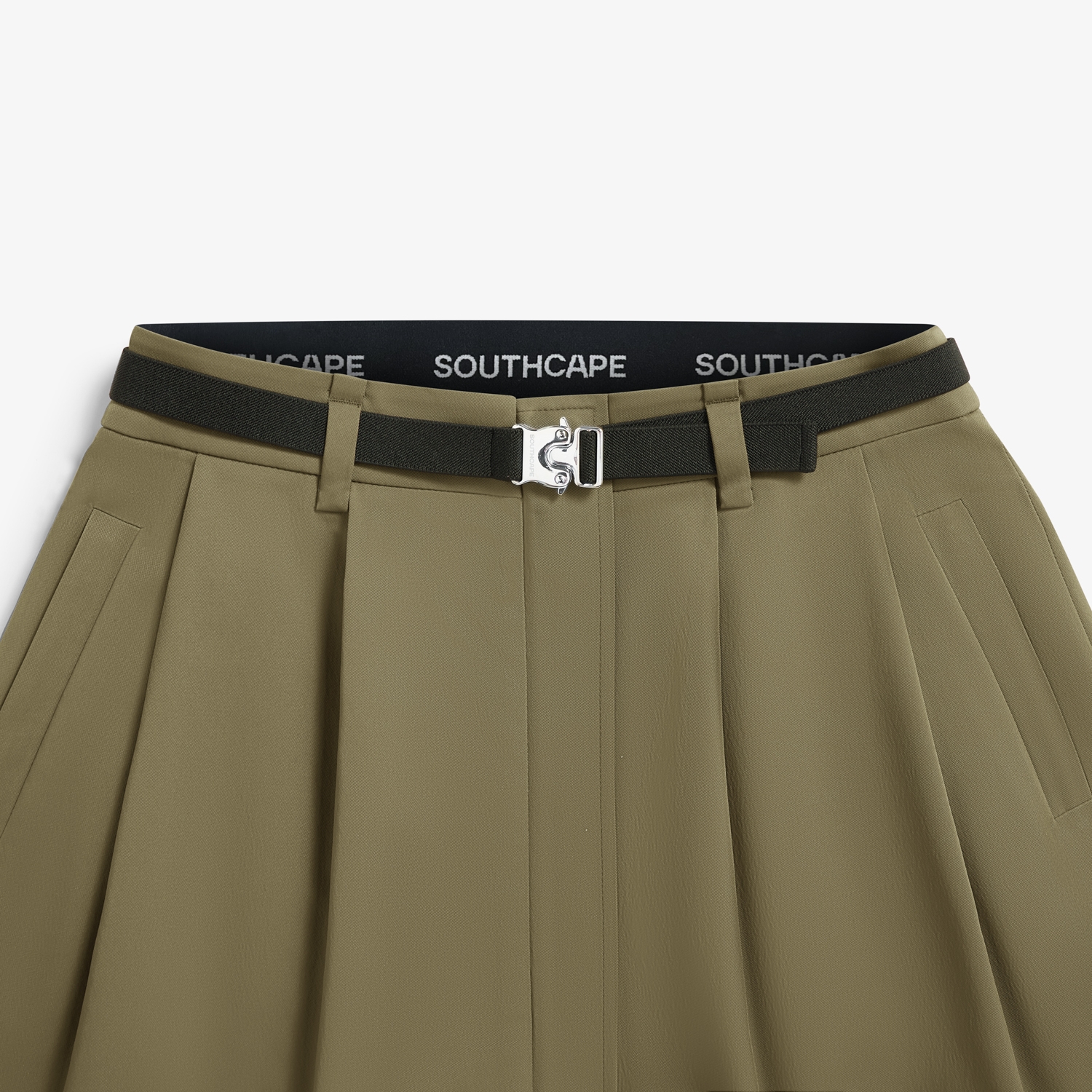 사우스케이프 여성 2-WAY 벨티드 스커트_카키