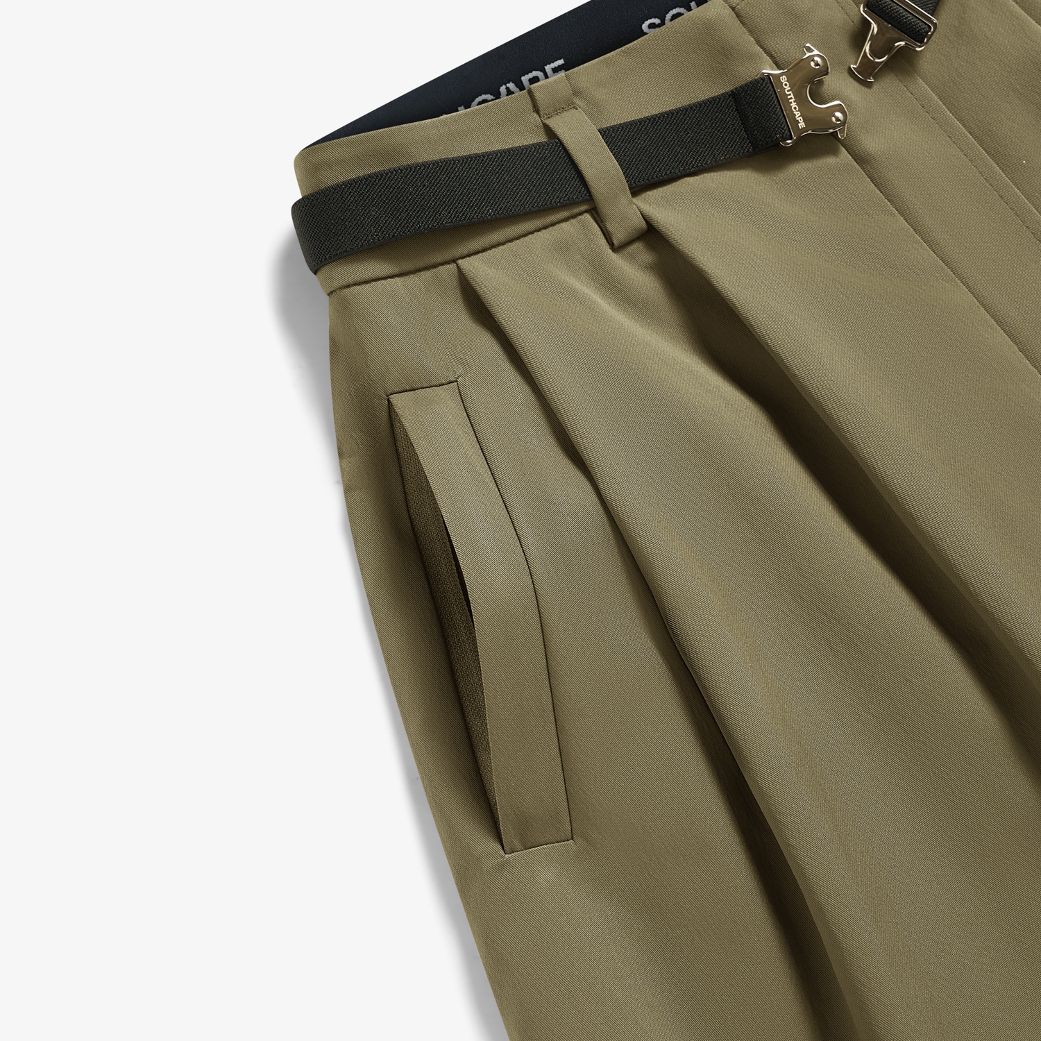 사우스케이프 여성 2-WAY 벨티드 스커트_카키