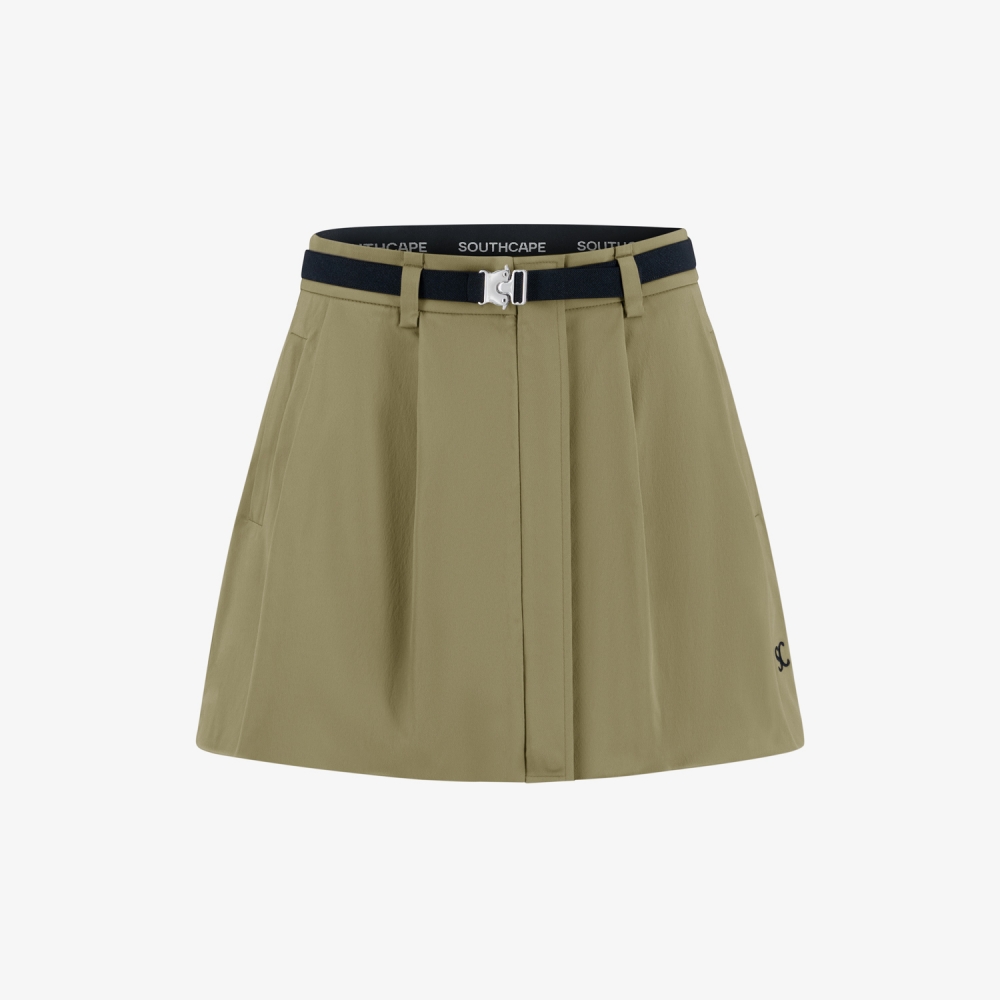 사우스케이프 여성 2-WAY 벨티드 스커트_카키