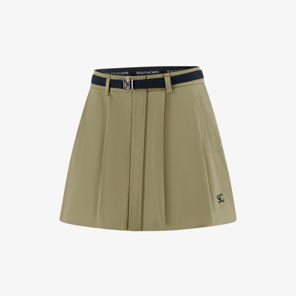 사우스케이프 여성 2-WAY 벨티드 스커트_카키