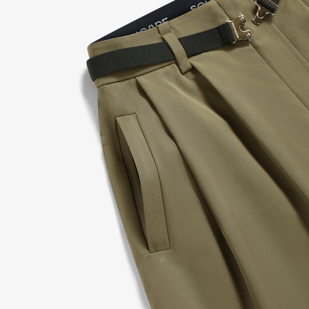 사우스케이프 여성 2-WAY 벨티드 스커트_카키