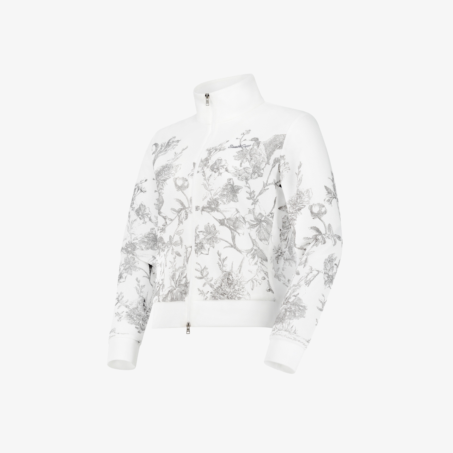 사우스케이프 여성 블러썸 메시 집업 점퍼_화이트