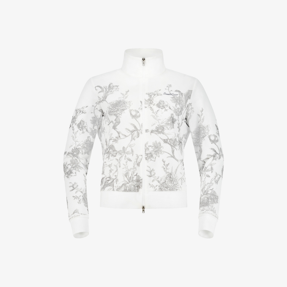 사우스케이프 여성 블러썸 메시 집업 점퍼_화이트