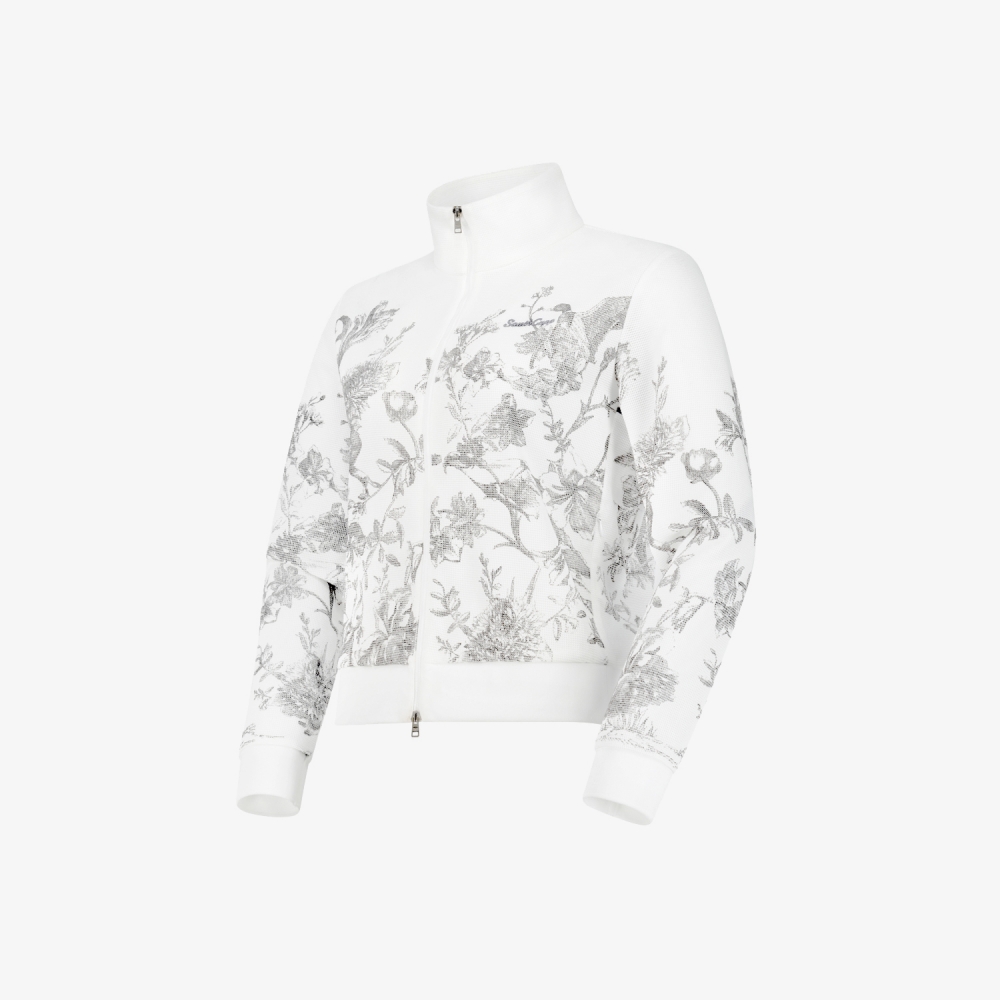 사우스케이프 여성 블러썸 메시 집업 점퍼_화이트