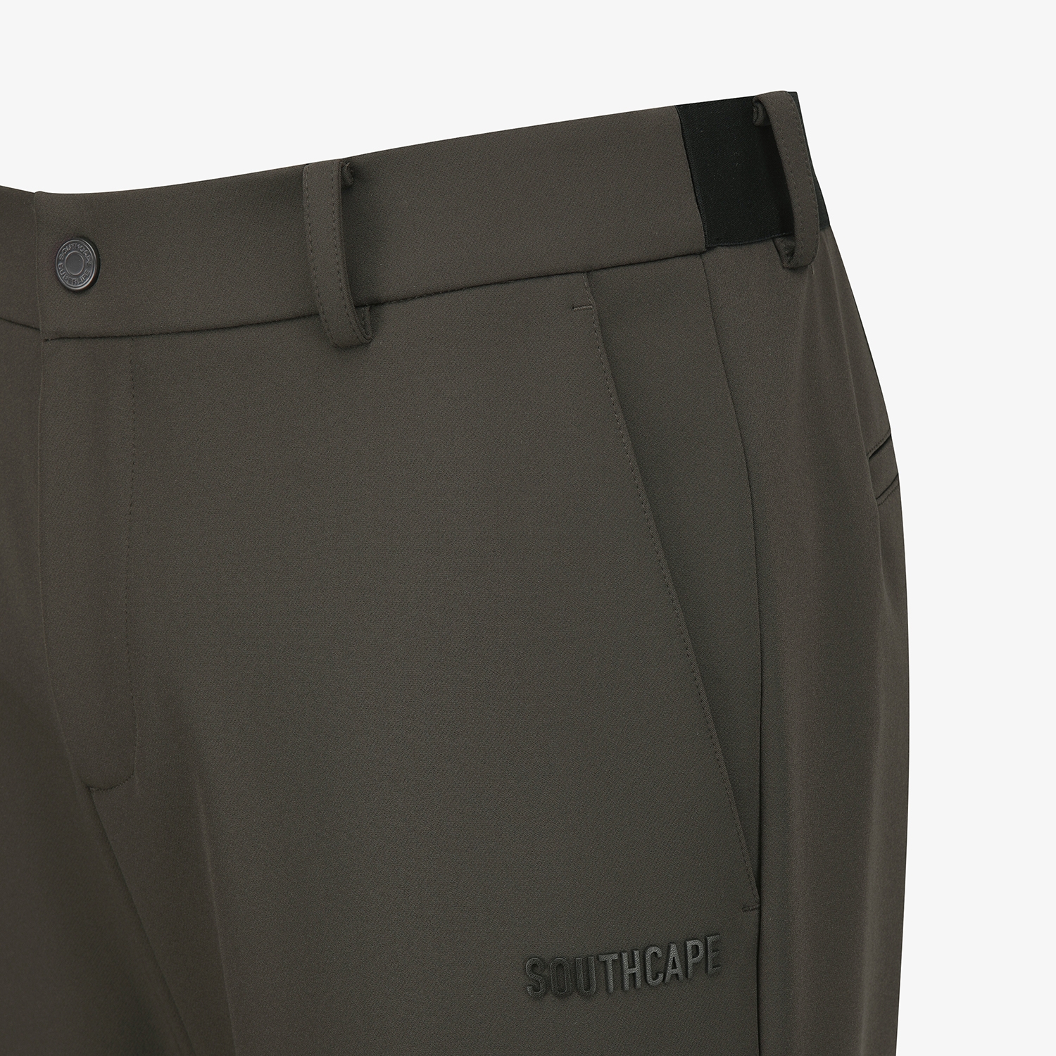 사우스케이프 남성 레더 패치 레귤러핏 팬츠_브라운