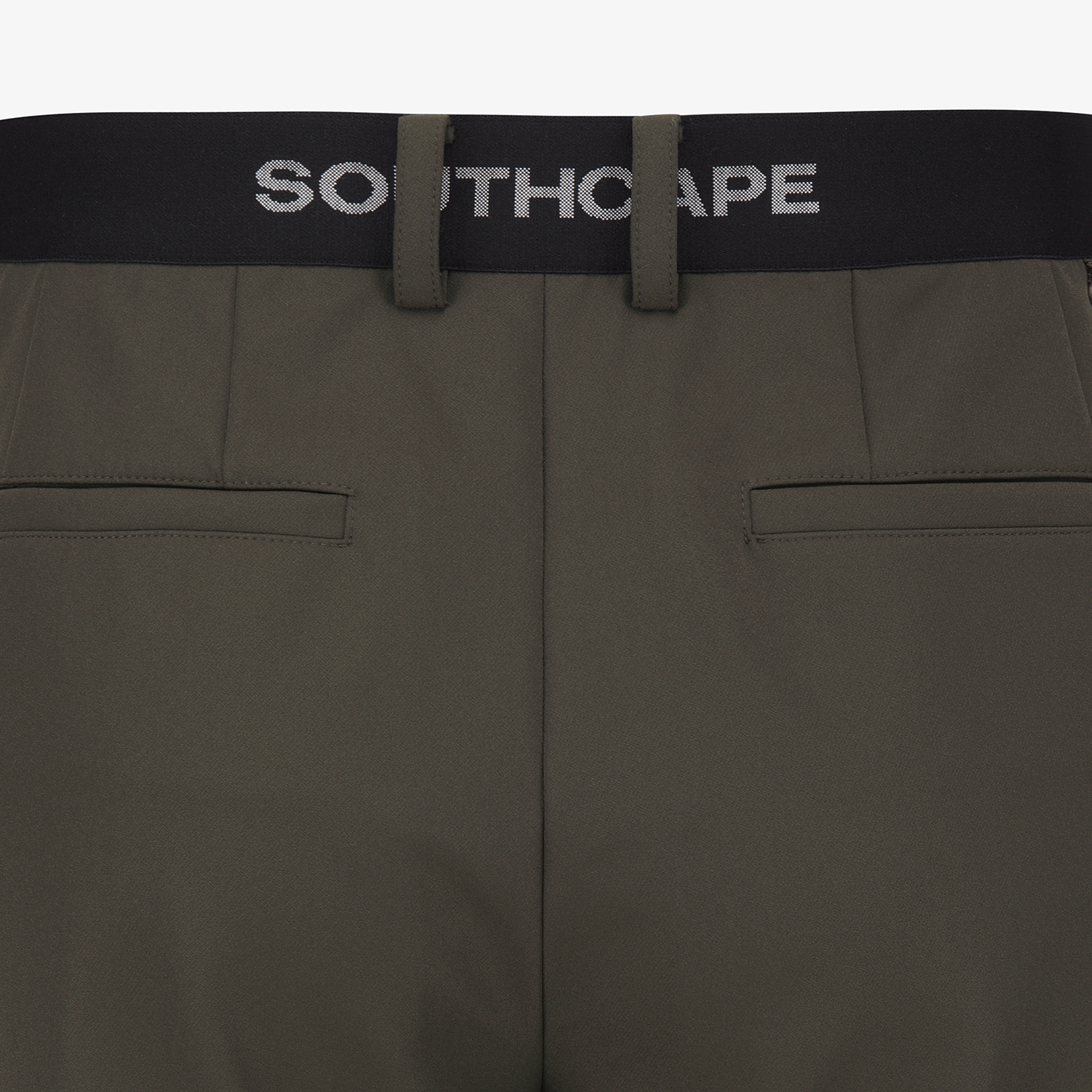 사우스케이프 남성 레더 패치 레귤러핏 팬츠_브라운