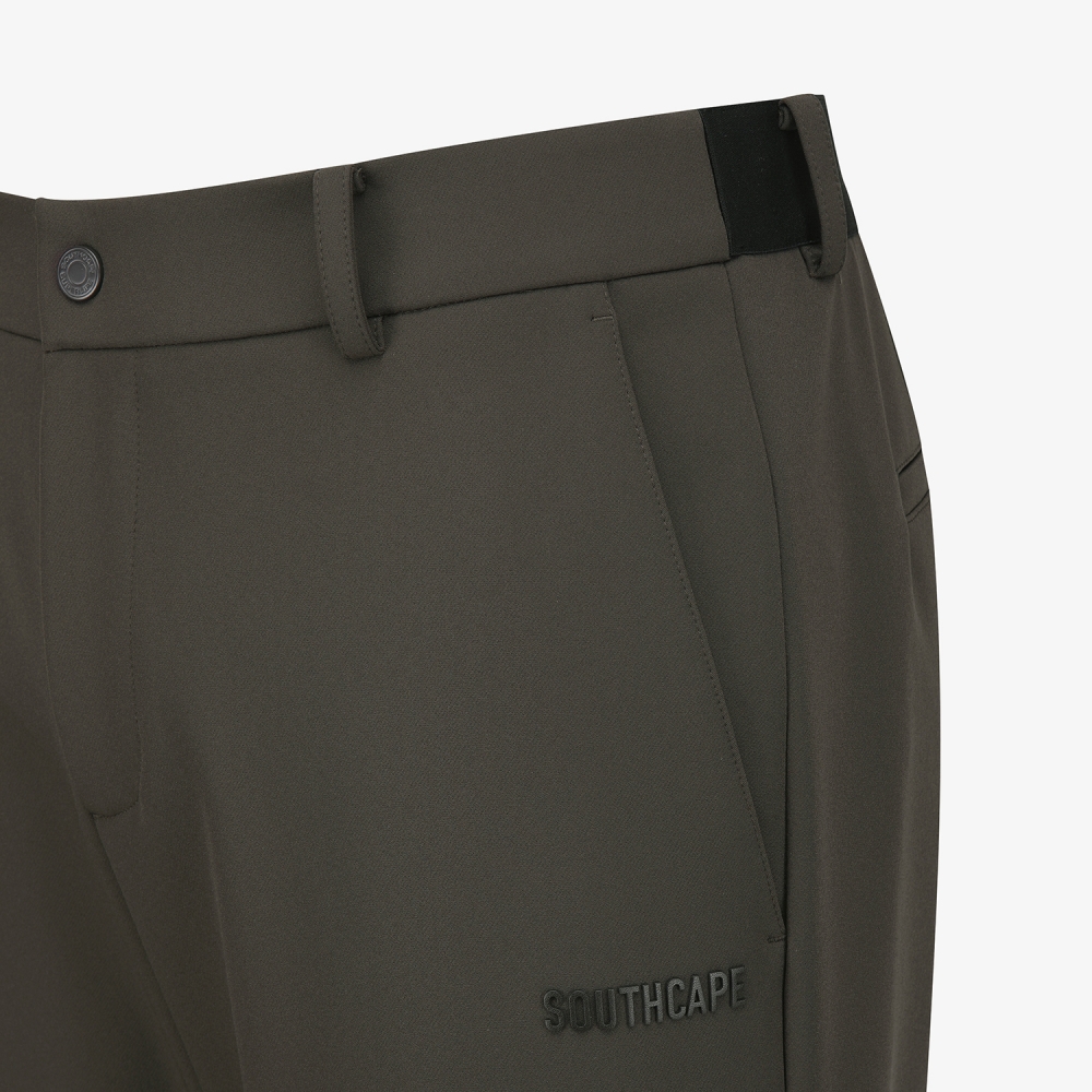 사우스케이프 남성 레더 패치 레귤러핏 팬츠_브라운