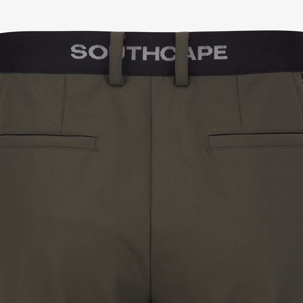 사우스케이프 남성 레더 패치 레귤러핏 팬츠_브라운