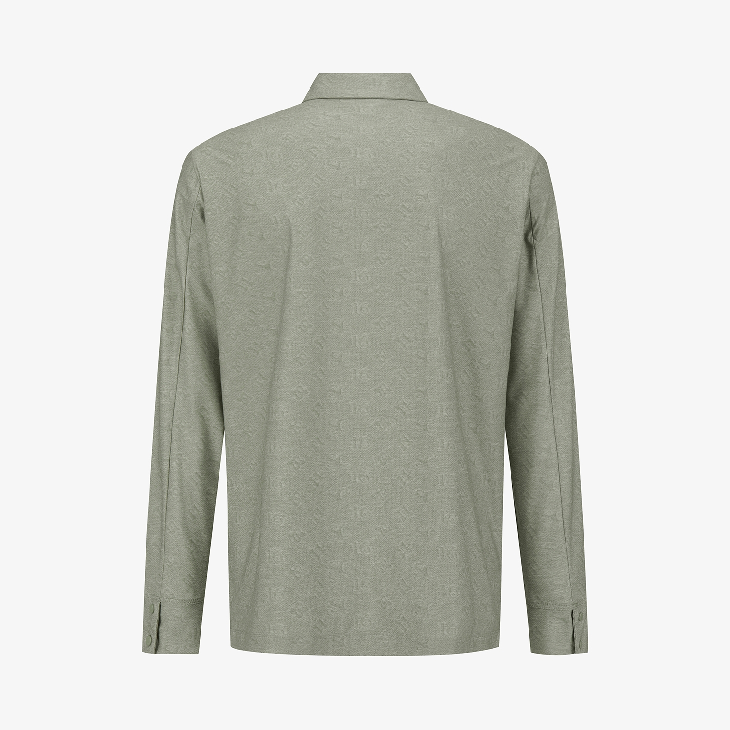사우스케이프 남성 모노그램 패턴 긴팔 카라 티셔츠_카키